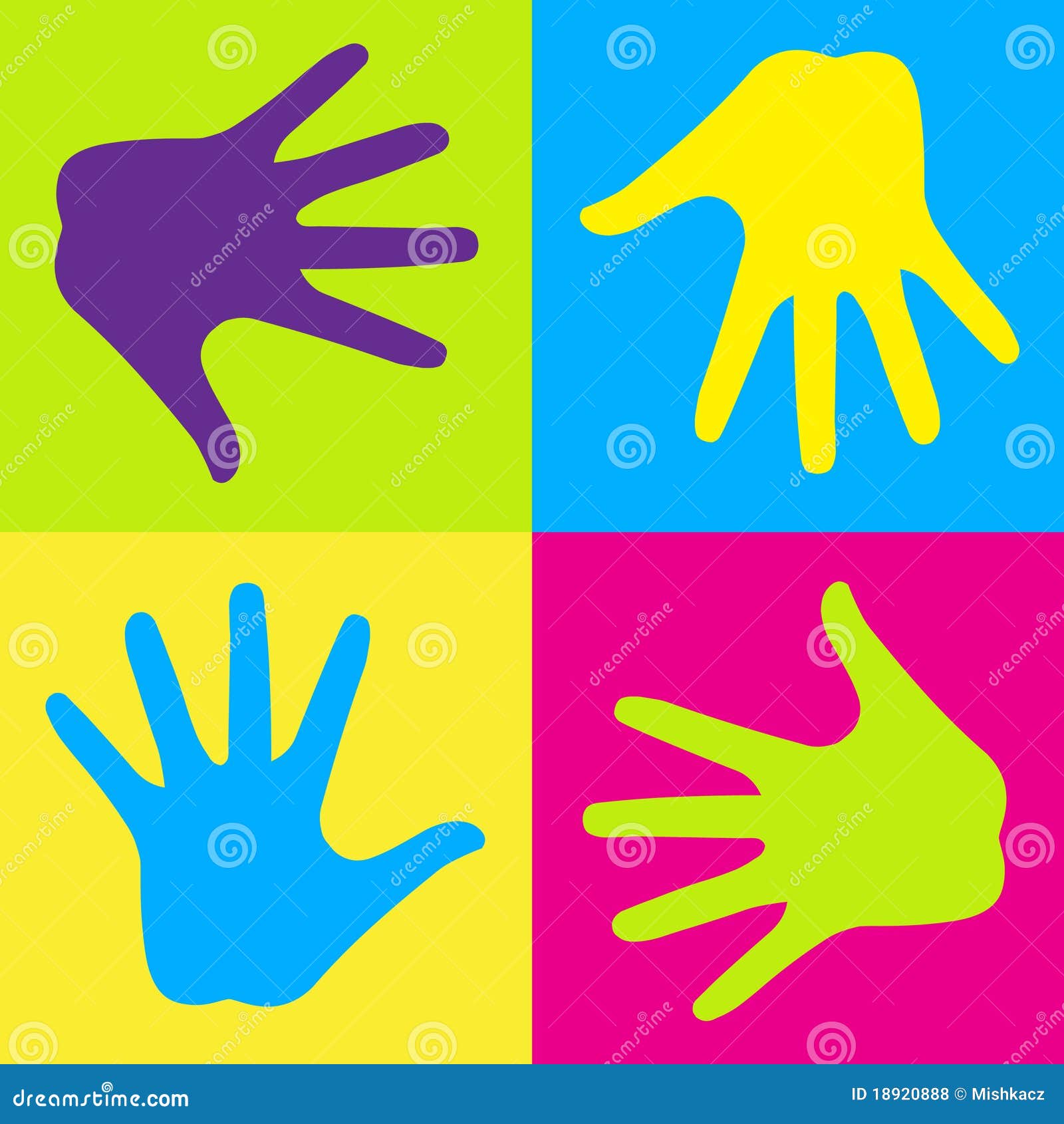 Colorful hands stock vector. Illustration of colorful - 18920888