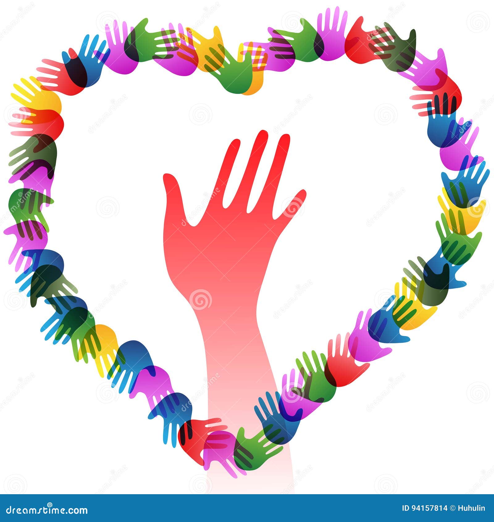 Colorful Hands Holding Forming Heart Stock Vector - Illustration of ...
