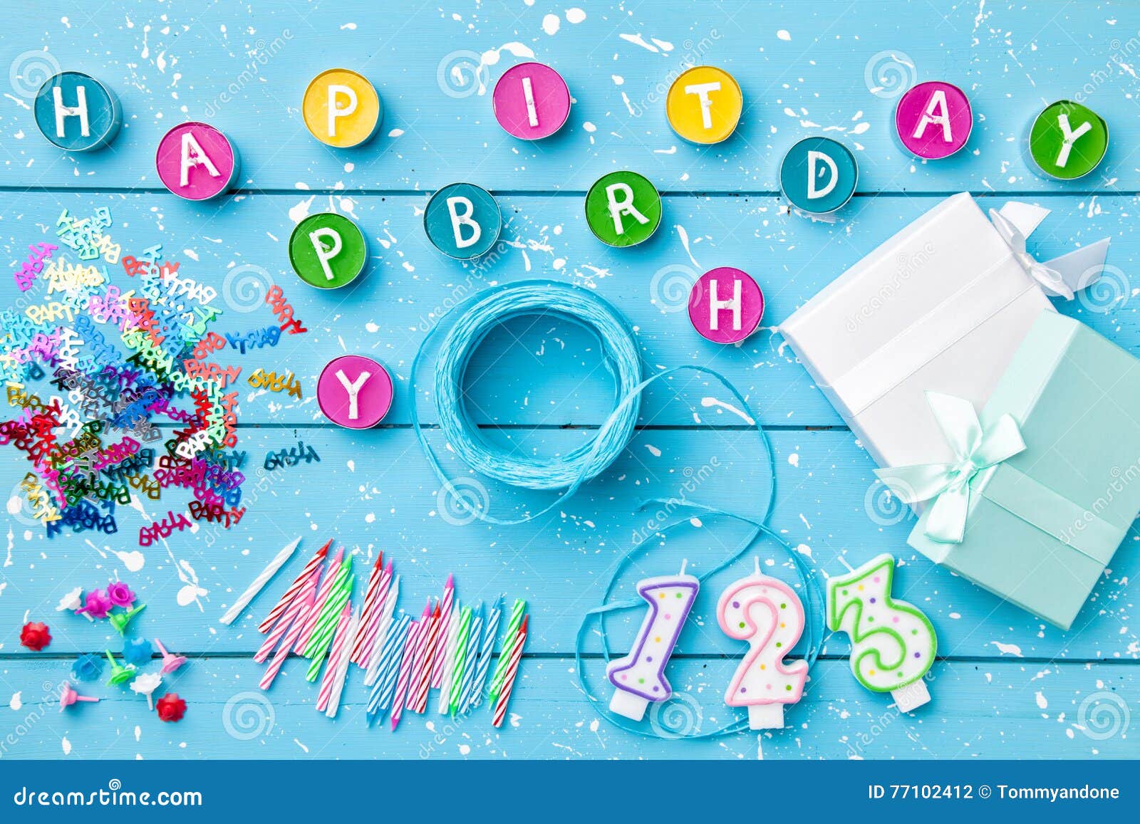 Colorful Happy Birthday Background Stock Photo - Image of assortment ...