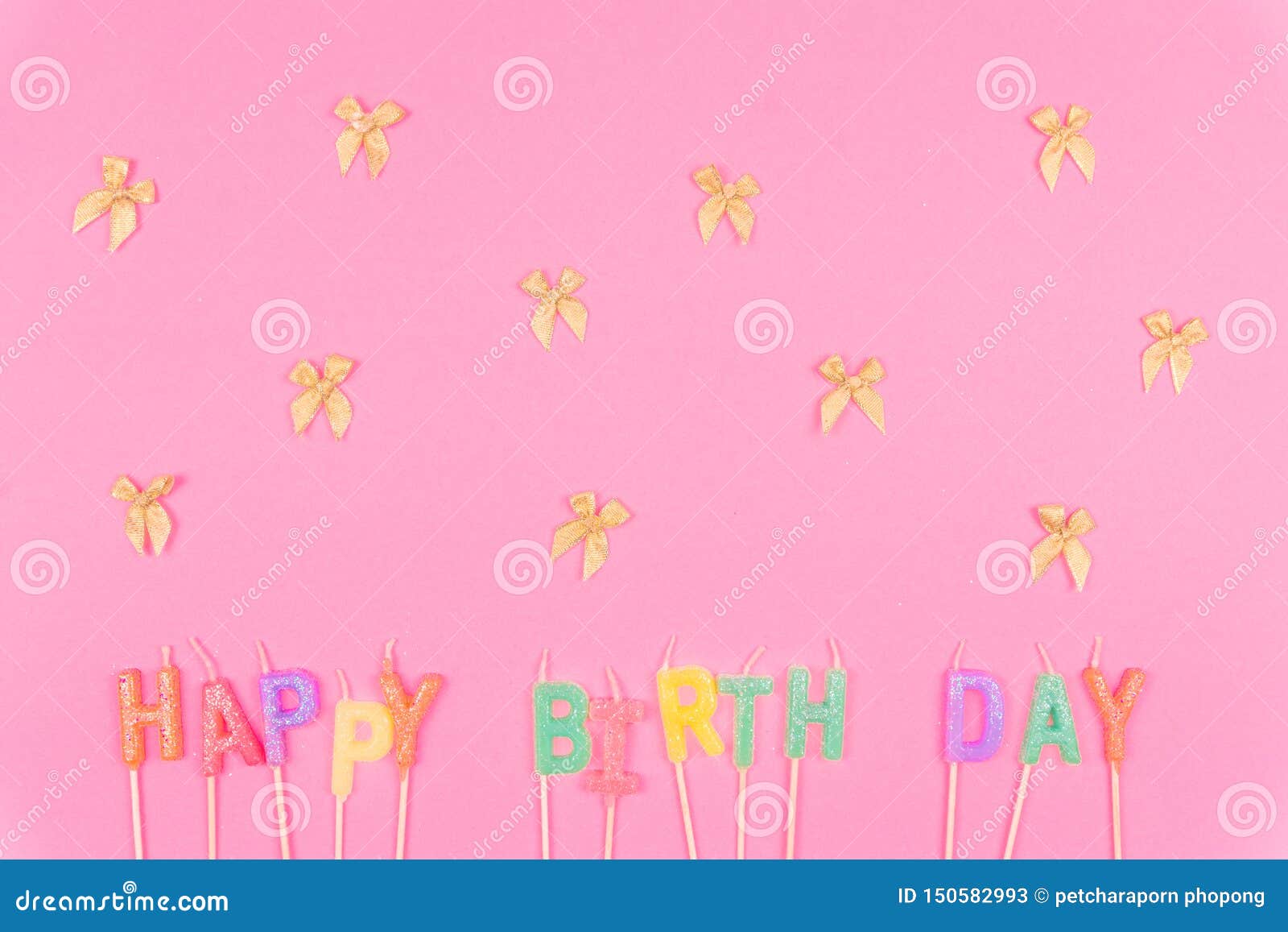 Colorful Happy Birthday on Pink Stock Image - Image of decorative ...