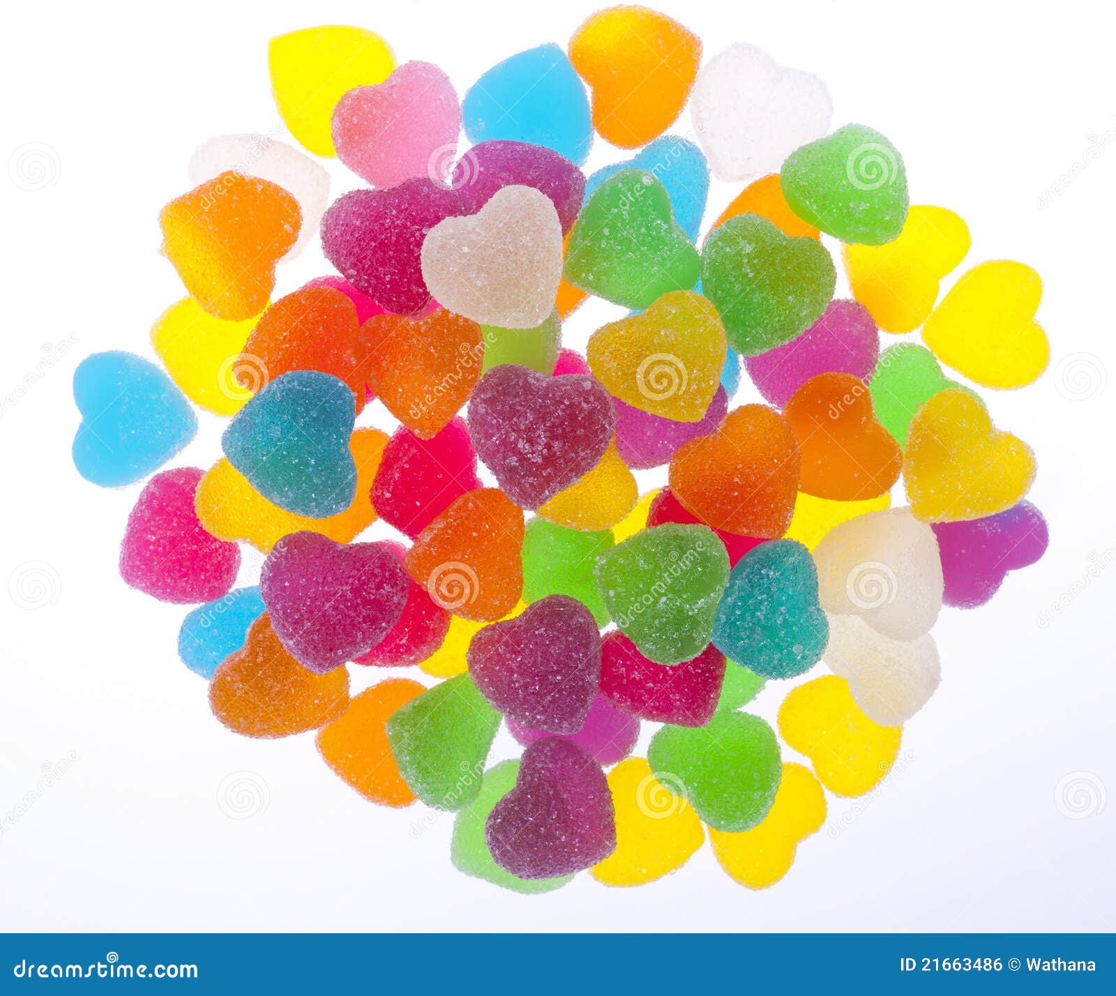 Colorful Heart Jelly in White Background Stock Photo - Image of food