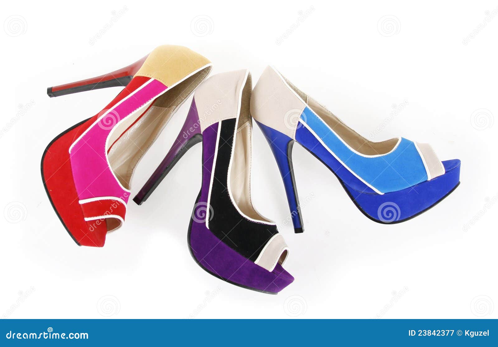 Colorful heels shoes stock image. Image of blue, pumps 23842377