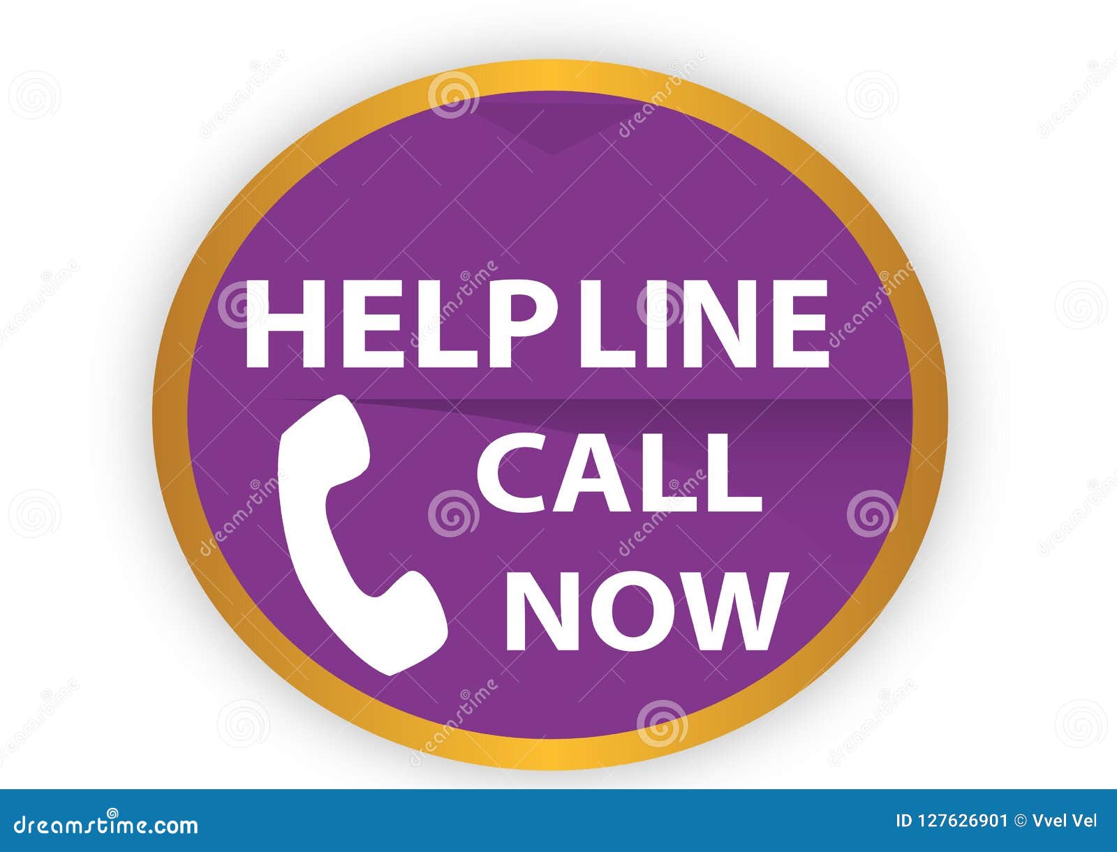 COLORFUL HELP LINE CALL NOW ICON WEB BUTTON Stock Illustration