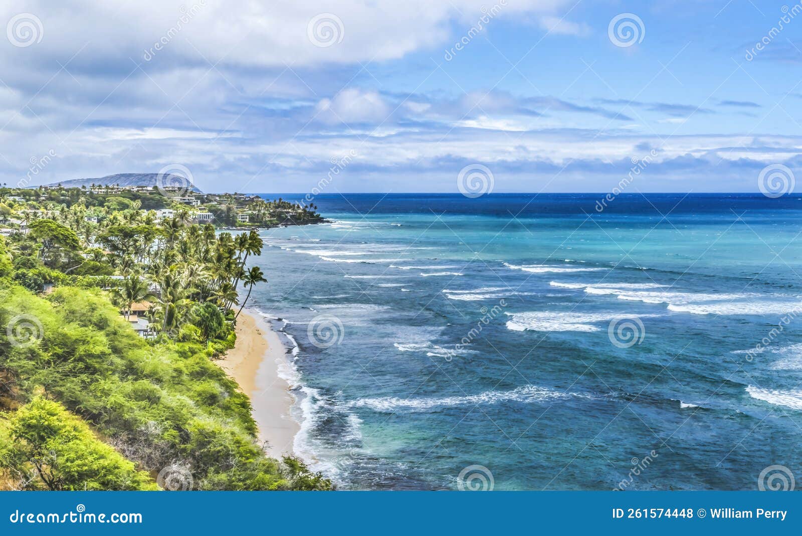 Colorful Homes Ocean Hawaii Kai Honolulu Oahu Hawaii Stock Photo