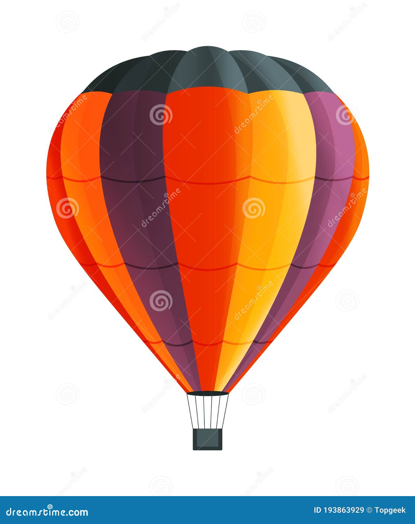 Toelating cap favoriete Colorful Hot Air Balloon Isolated on White Background Vector Illustration.  Aircraft Used To Fly Gas Stock Vector - Illustration of isolated, float:  193863929