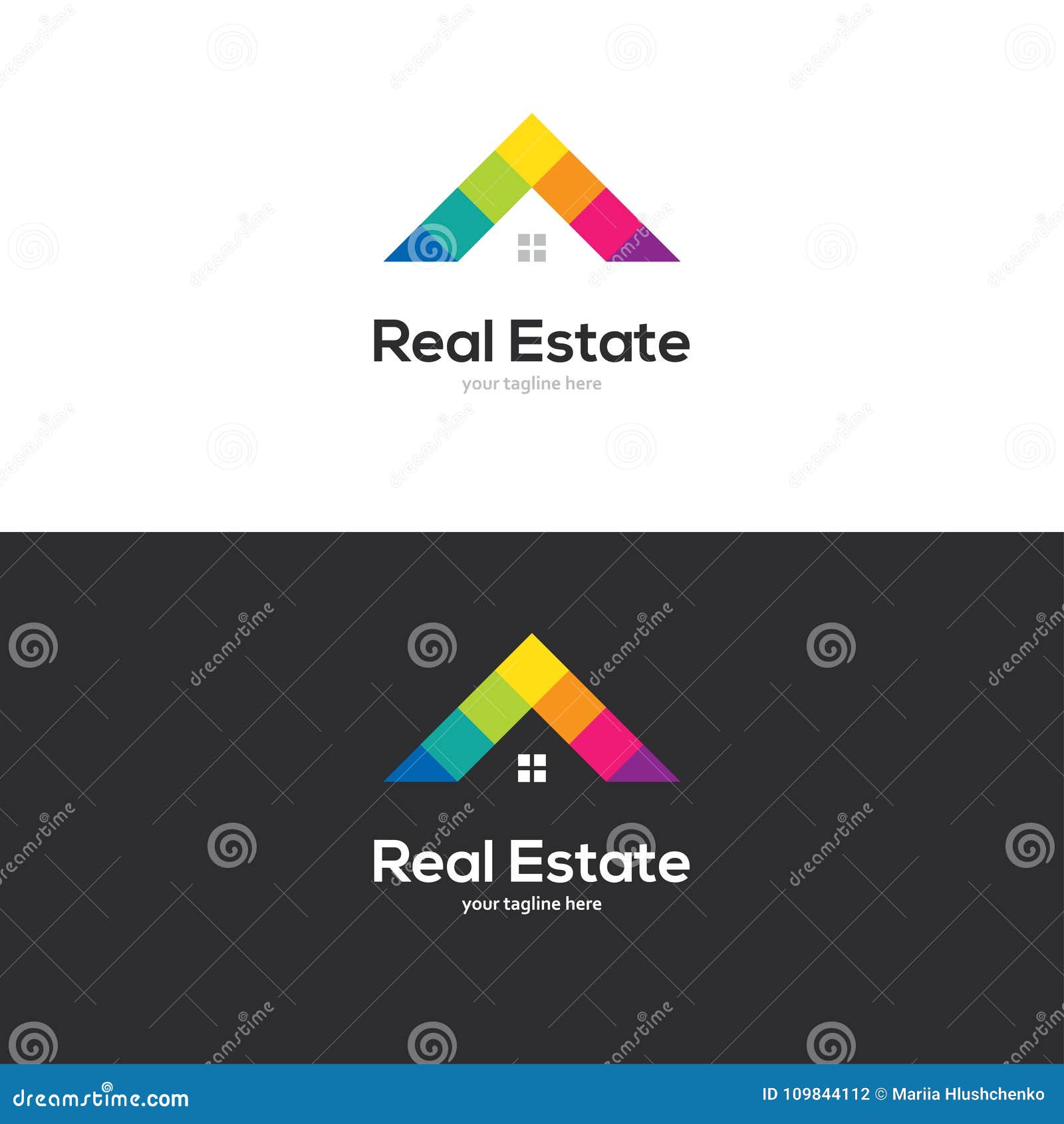Colorful House Roof Logo Design Stock Vector Illustration Of
