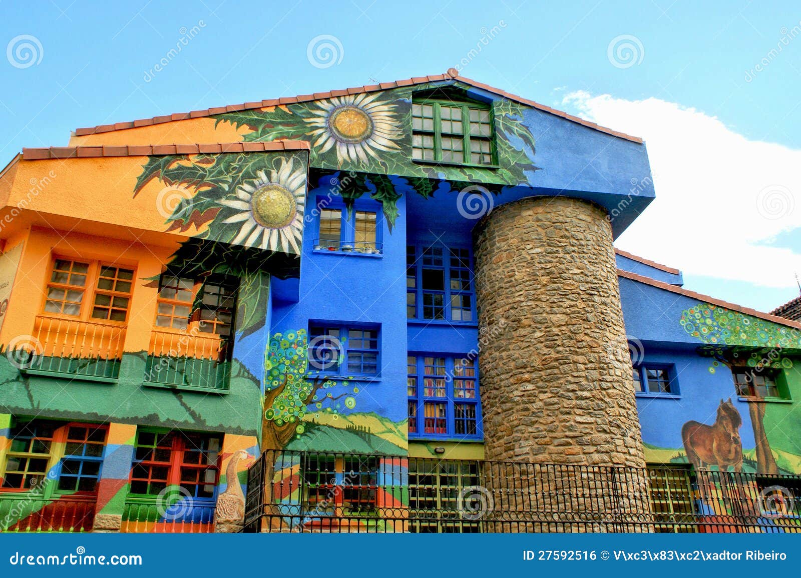 Colorful house in Vitoria editorial photo. Image of relaxation 27592516