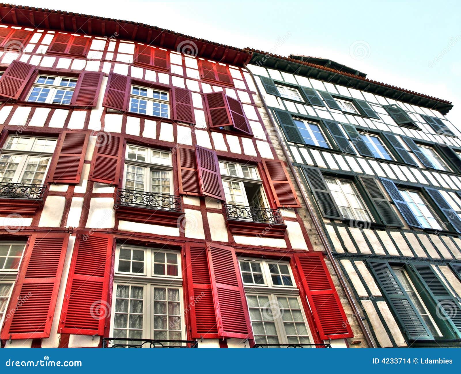 Colorful houses. Colorful house in Bayonne France