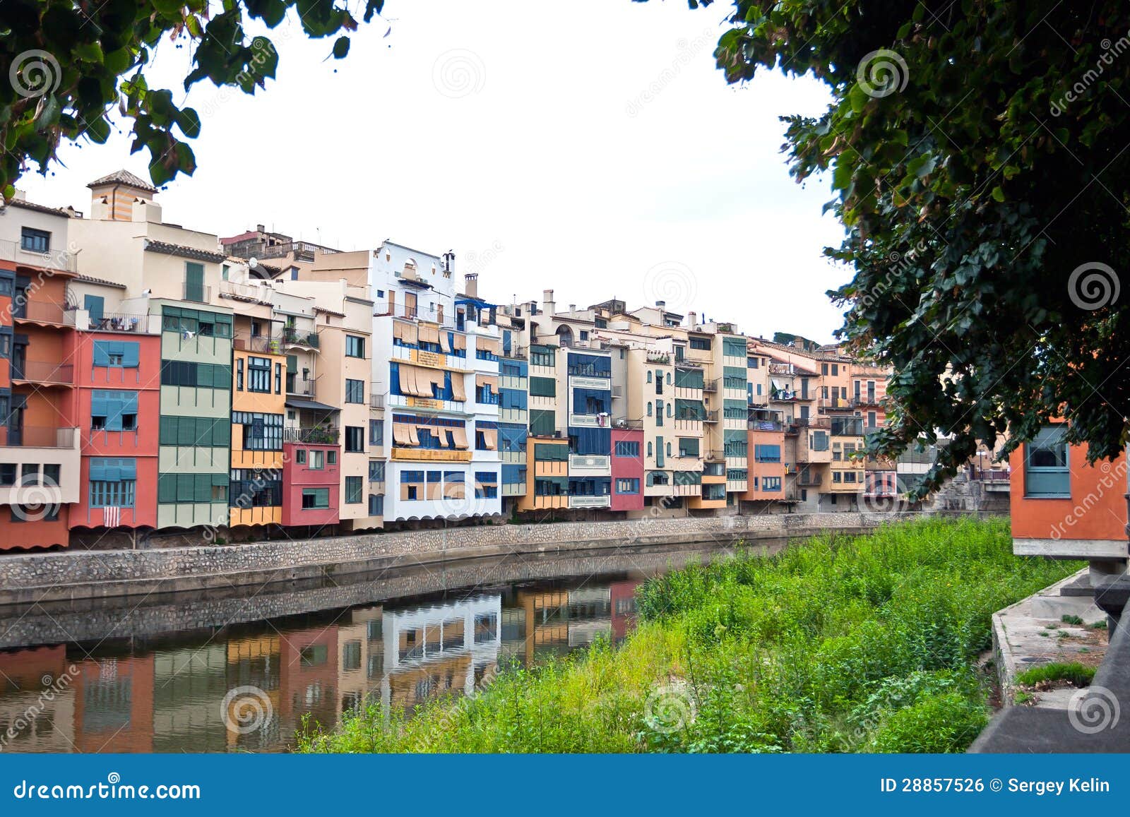 Colorful Houses and Apartments in Girona Stock Photo Image of urban