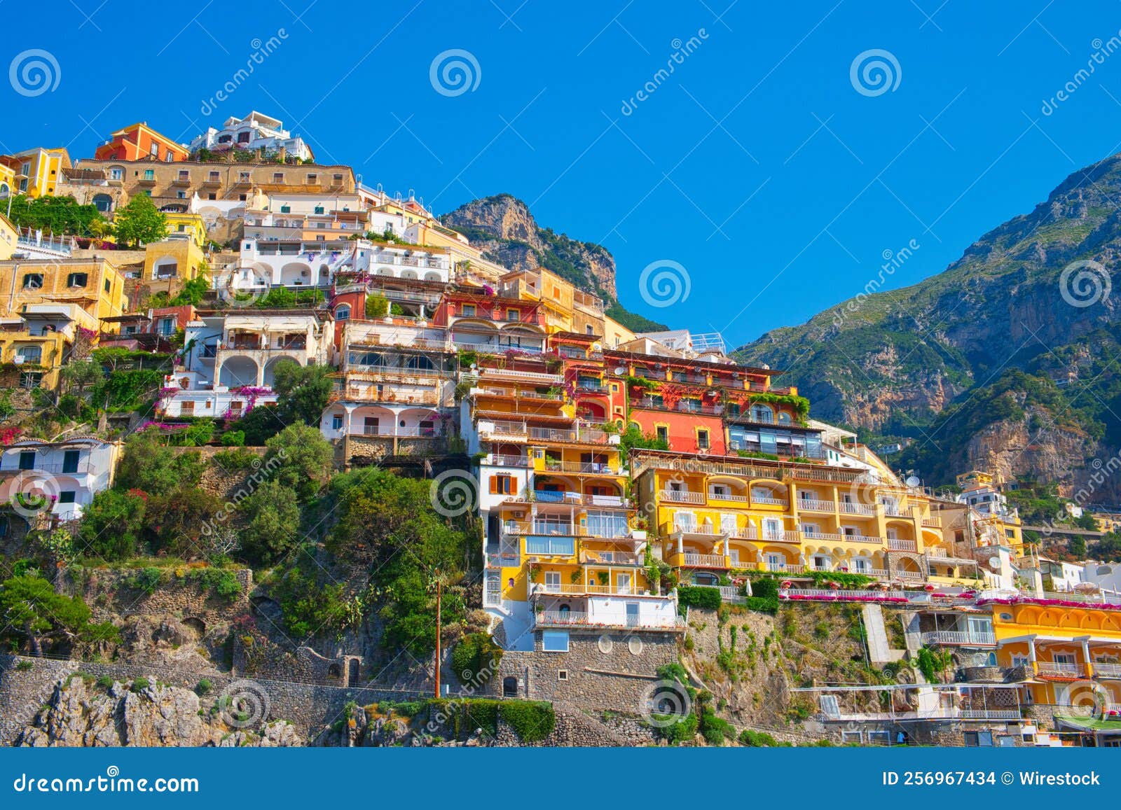 Colorful Houses and Buildings of the Italian Village Positano on the ...