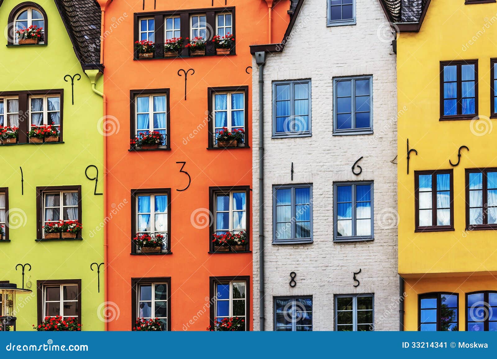 Colorful Houses In Cologne On The Rhine Stock Image Image 33214341