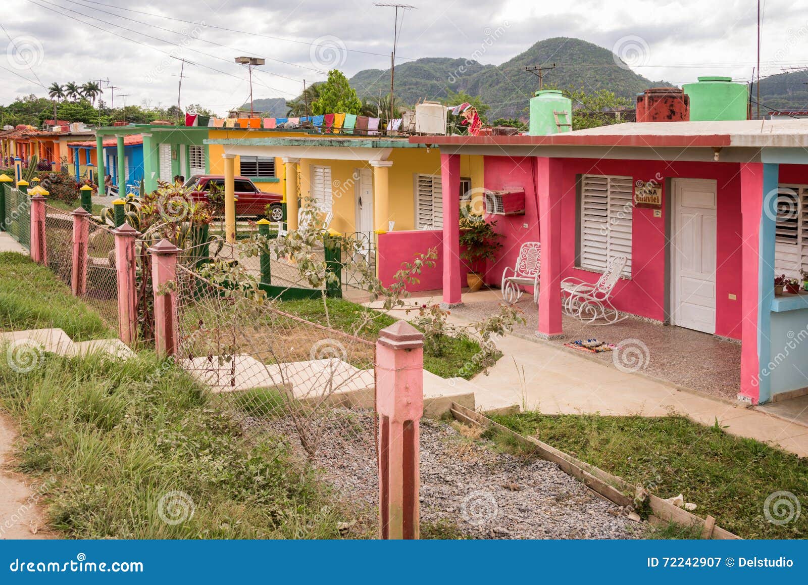 Colorful Houses in Vinales Cuba Stock Image Image of relaxation