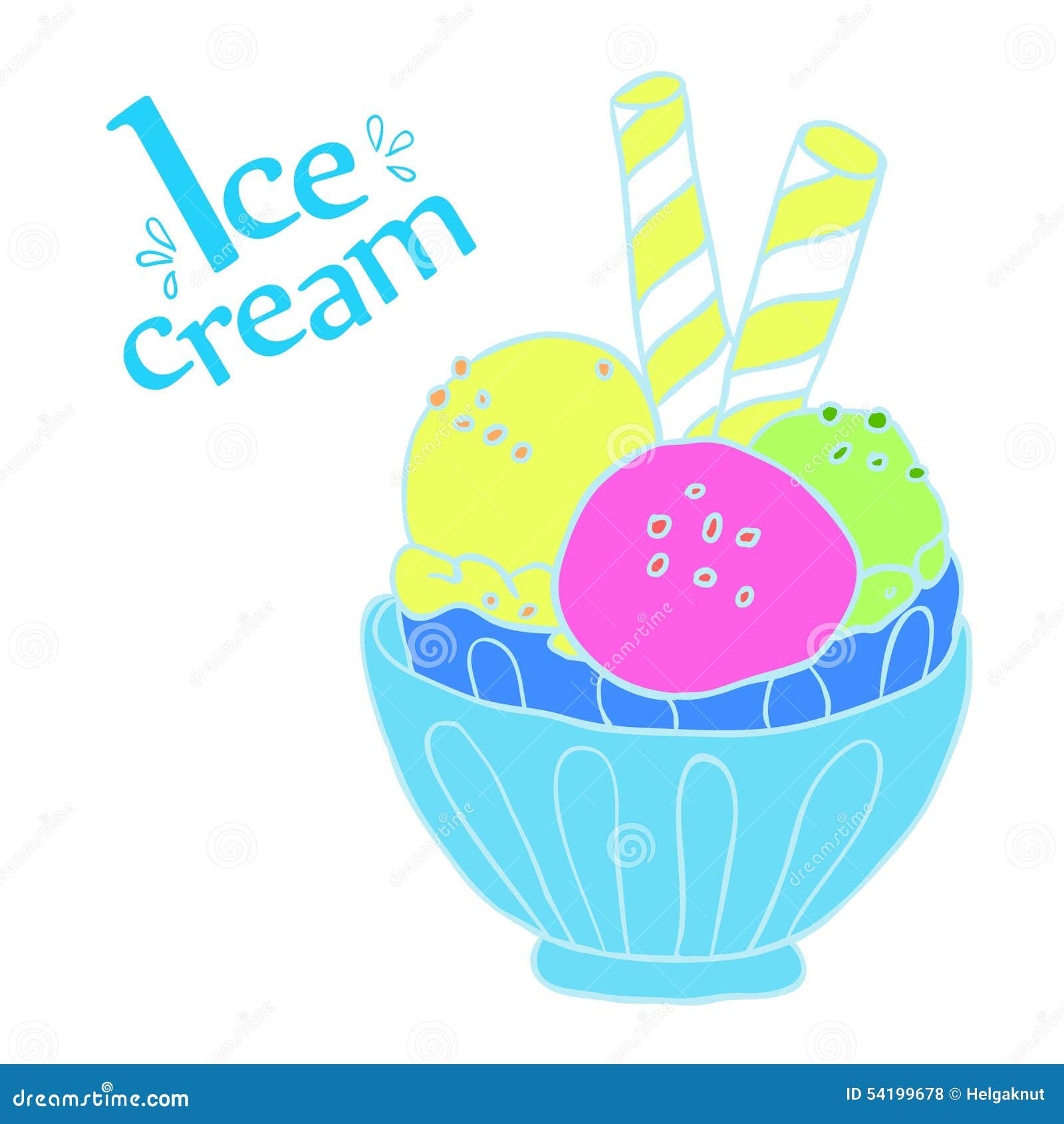 Colorful ice cream in bowl stock vector. Illustration of sweet 54199678