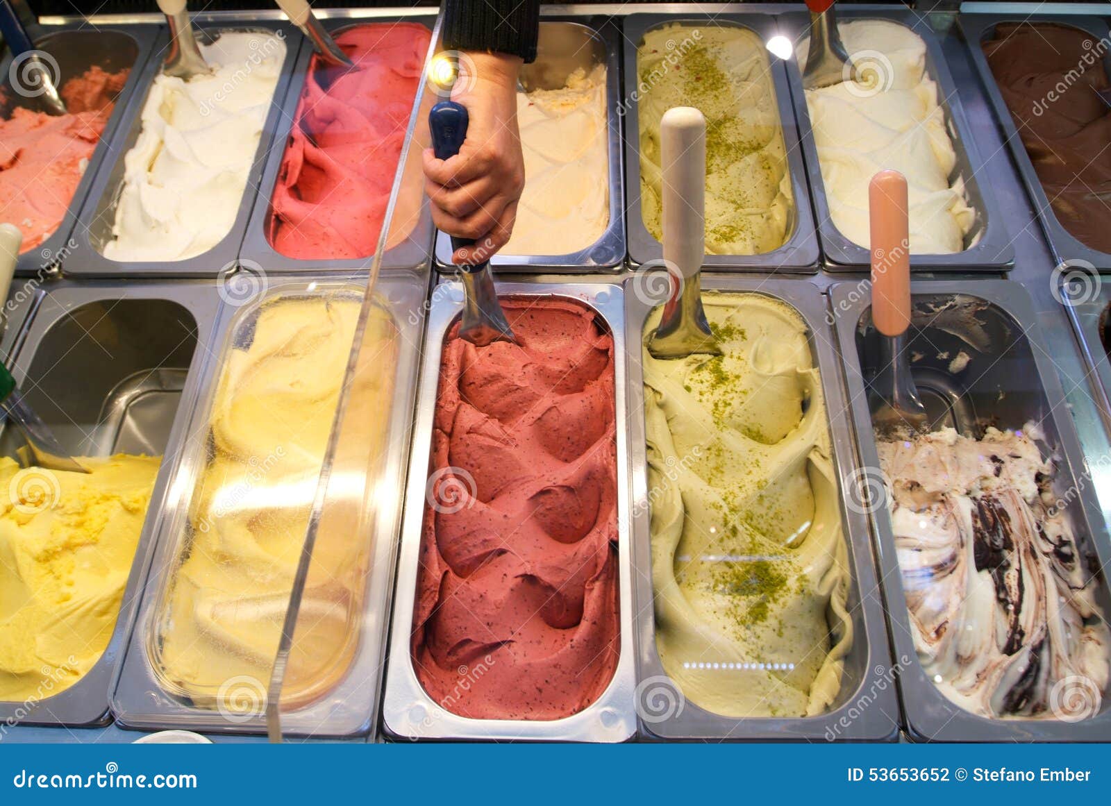 Colorful ice cream tray stock photo. Image of frozen 53653652
