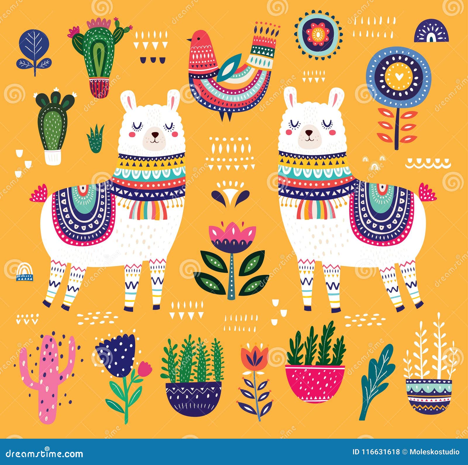 colorful  with llama