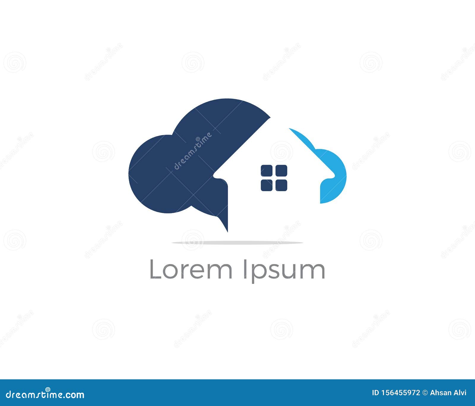 Cloud Home Vector Logo, Creative Studio, Software House Illustration