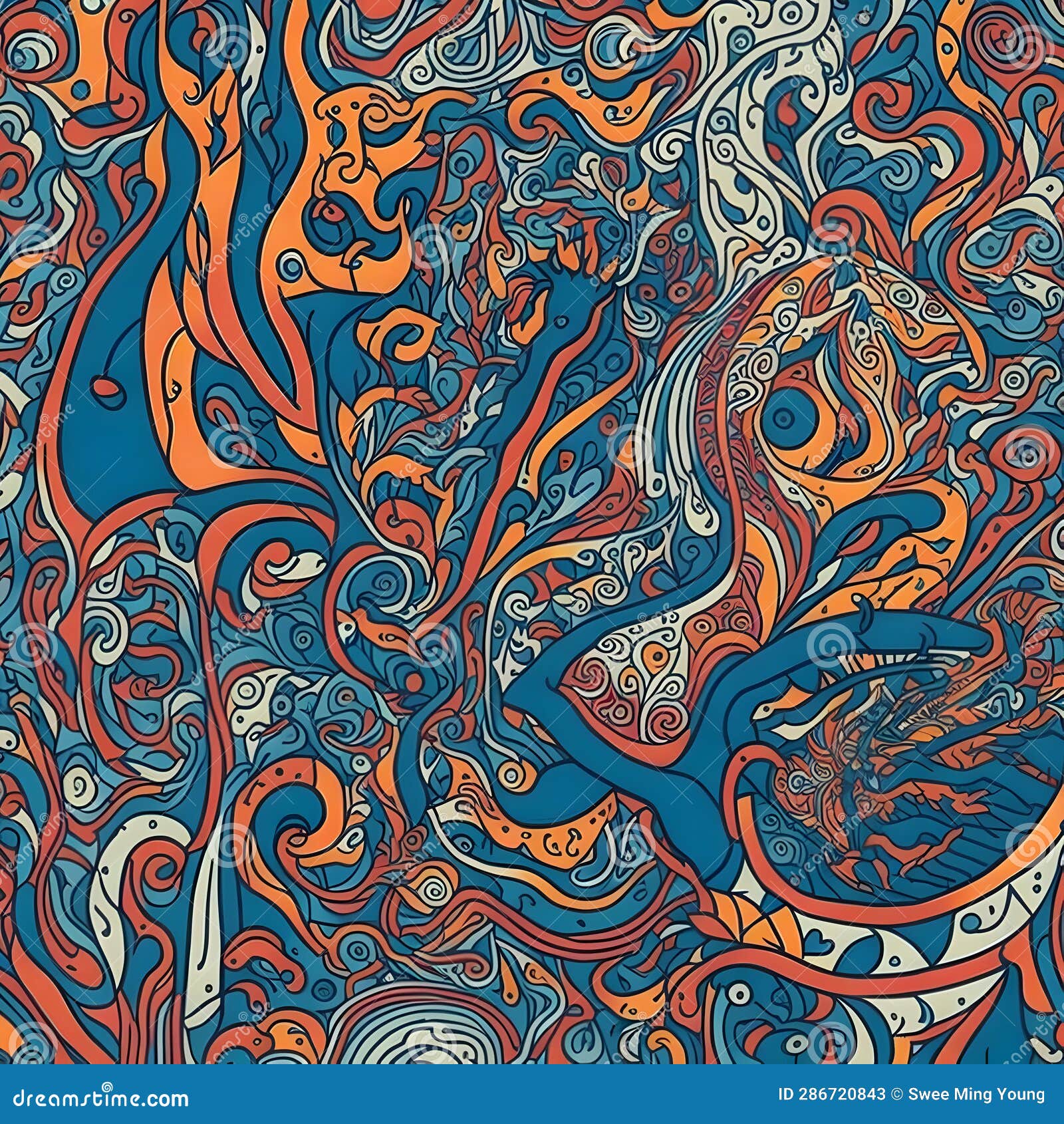 Colorful Image of the Abstract Doodle Art in Multitude Array of Shapes ...