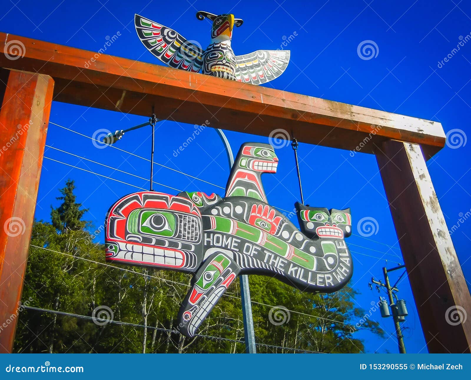 colorful indian totems in stanley park vancouver canada