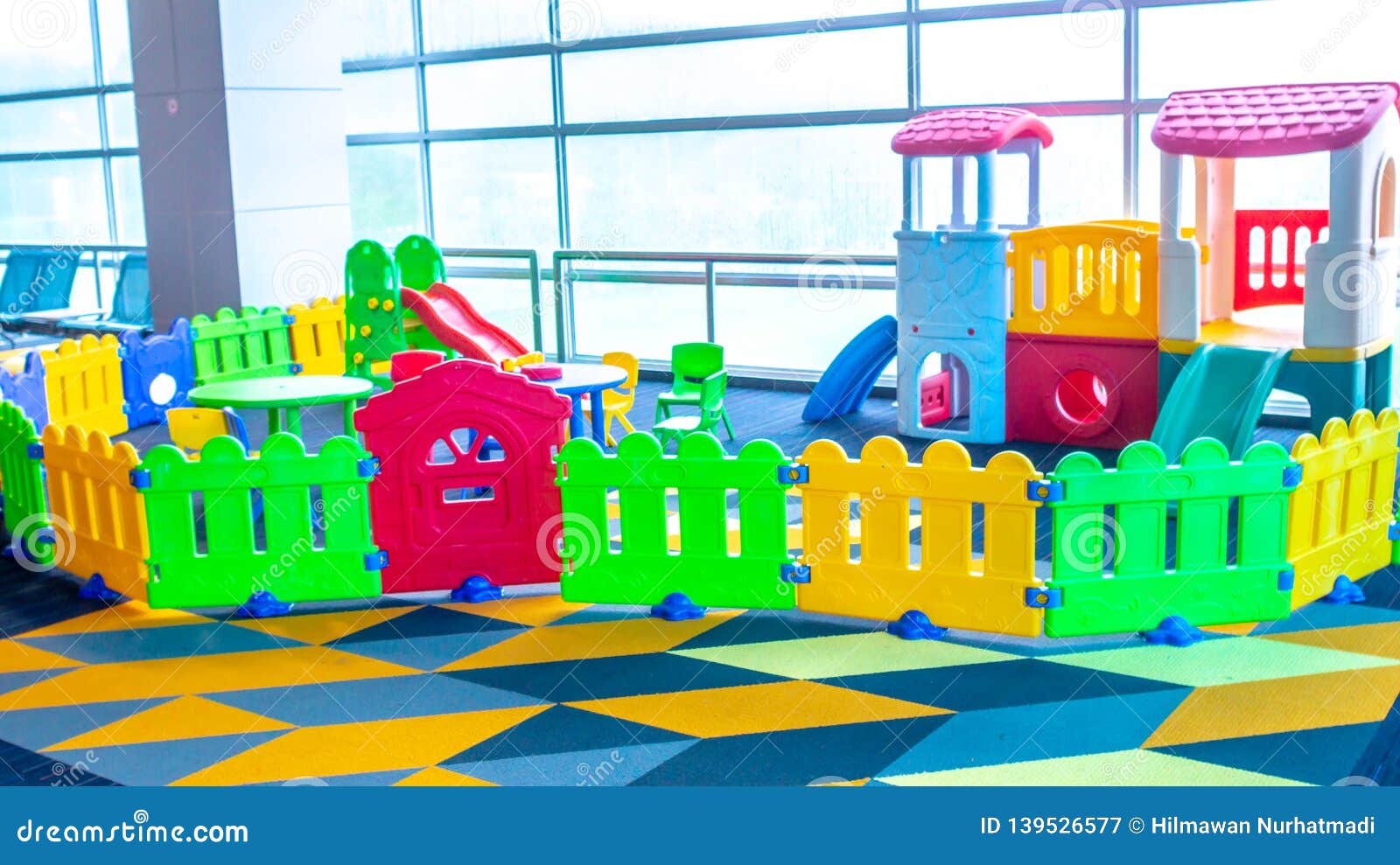 Colorful Indoor Playground in a Public Place Stock Image Image of