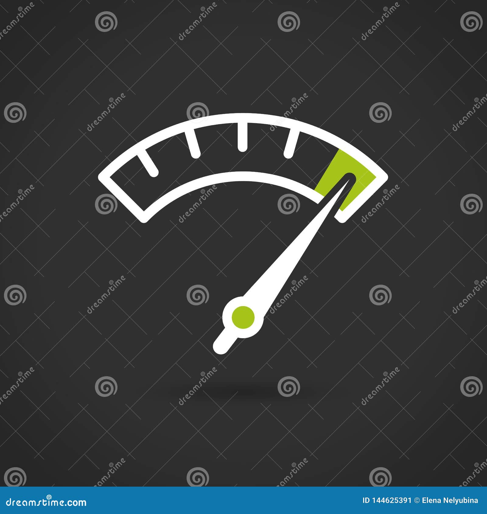 Colorful Info Graphic Gauge Element Vector Flat Illustration Stock