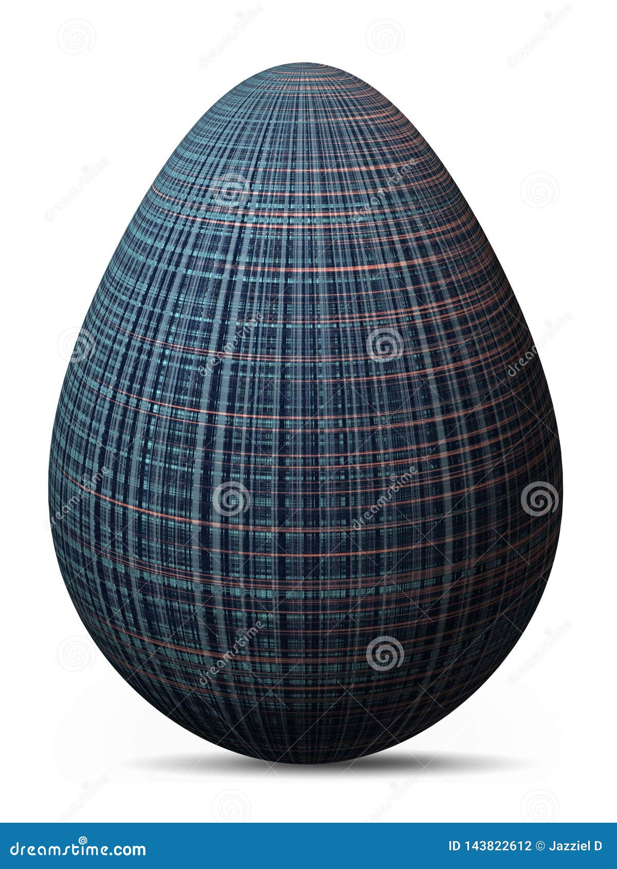 Colorful Ingenious Painted Egg with Glitch Effect Stock Illustration