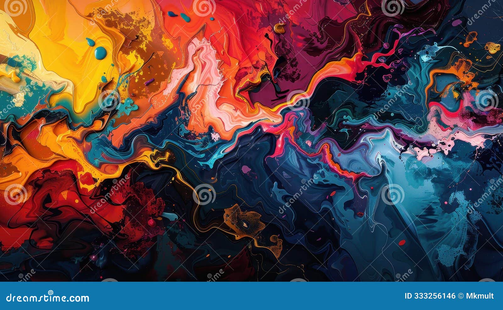 vibrant abstract art with swirling colors and dynamic s in a striking composition
