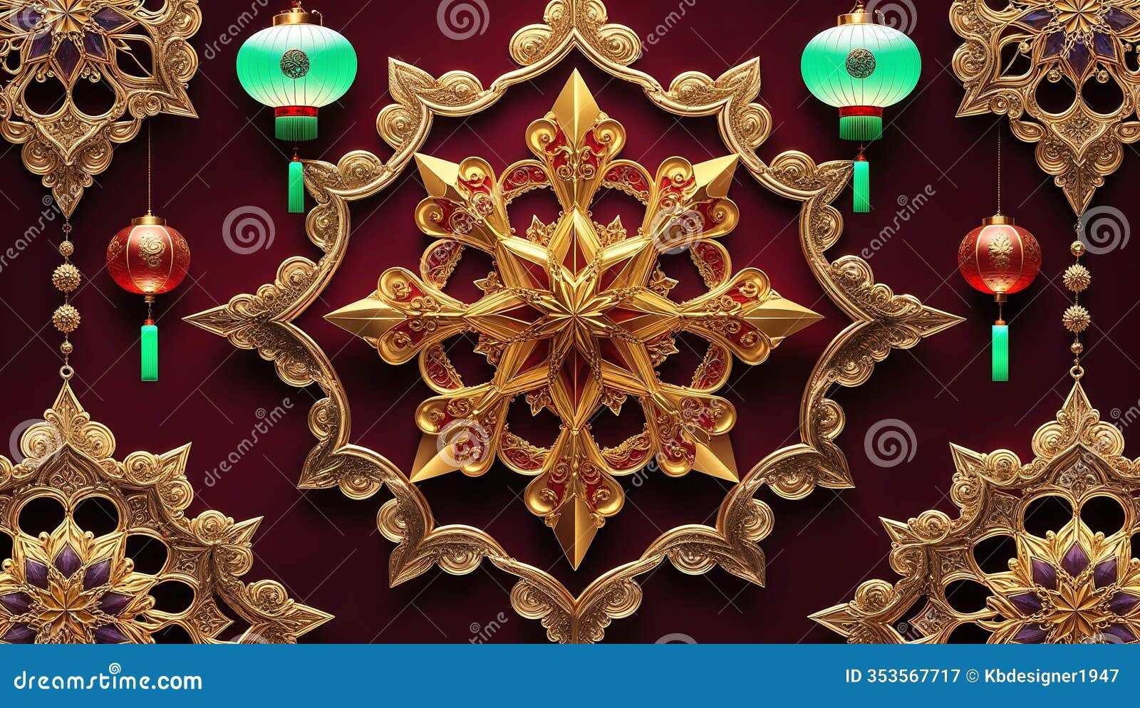 colorful, intricate ornate frame in symmetrical 