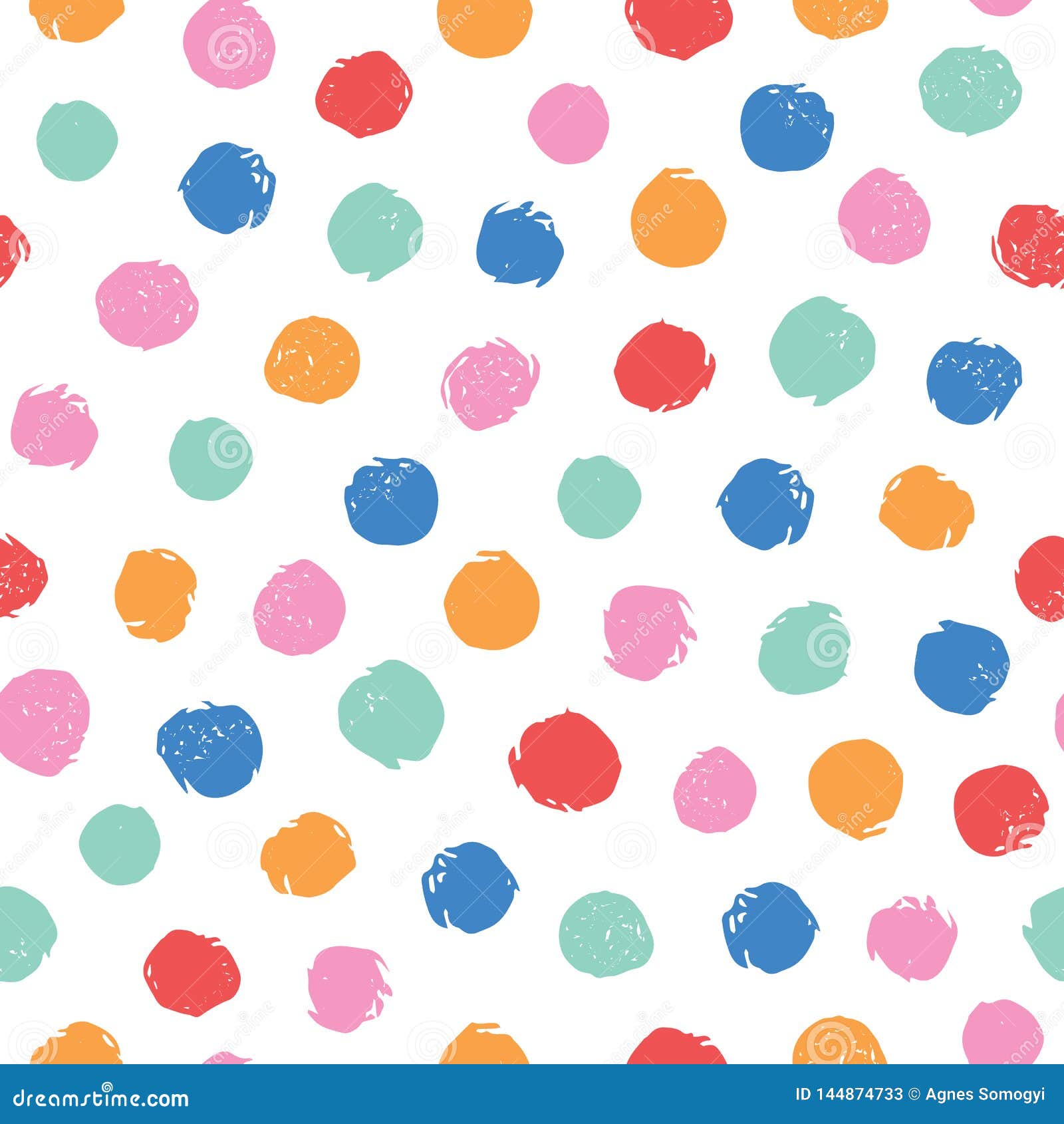 Colorful Irregular Polka Dots Vector Seamless Pattern. Trendy Seamless ...