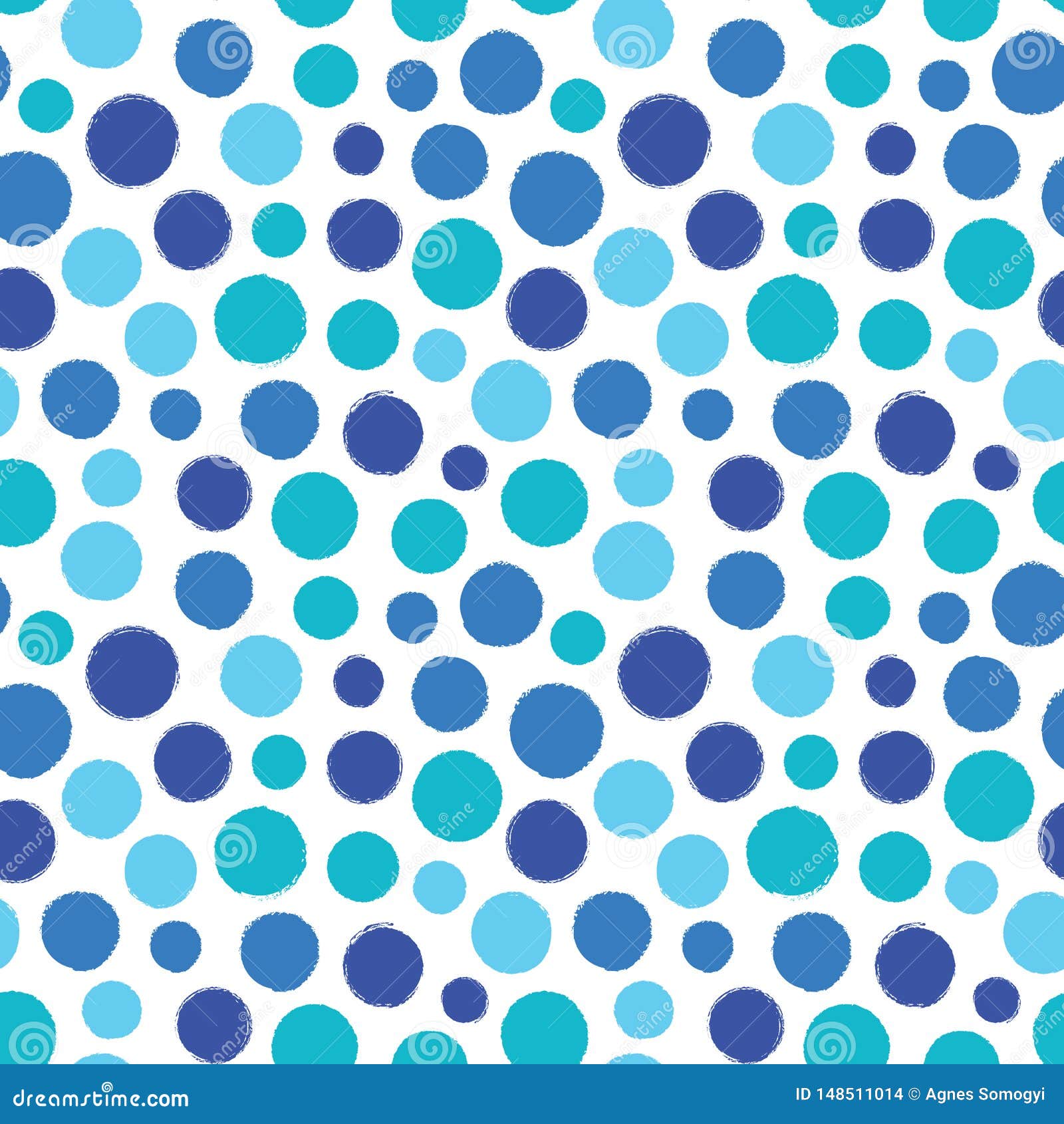 Colorful Irregular Polka Dots Vector Seamless Pattern. Trendy Seamless