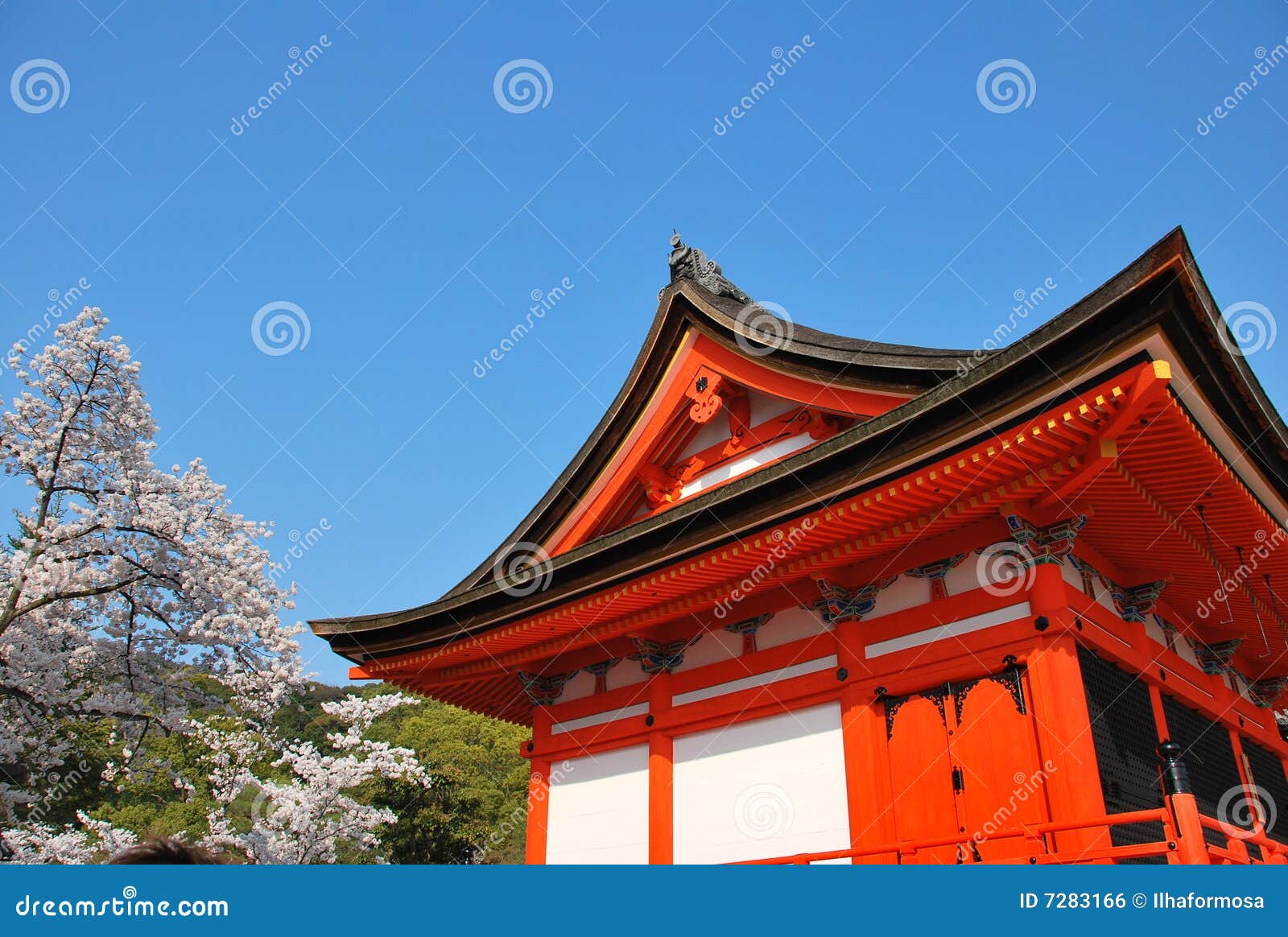 Colorful Japanese pagoda stock photo. Image of house, flowering 7283166