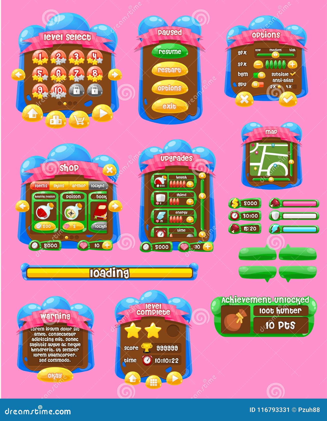 Colorful Jelly Game Gui Set Stock Vector Illustration Of Colorful Button Colorful Jelly Game Gui Set Stock Vector Illustration Of Colorful Button