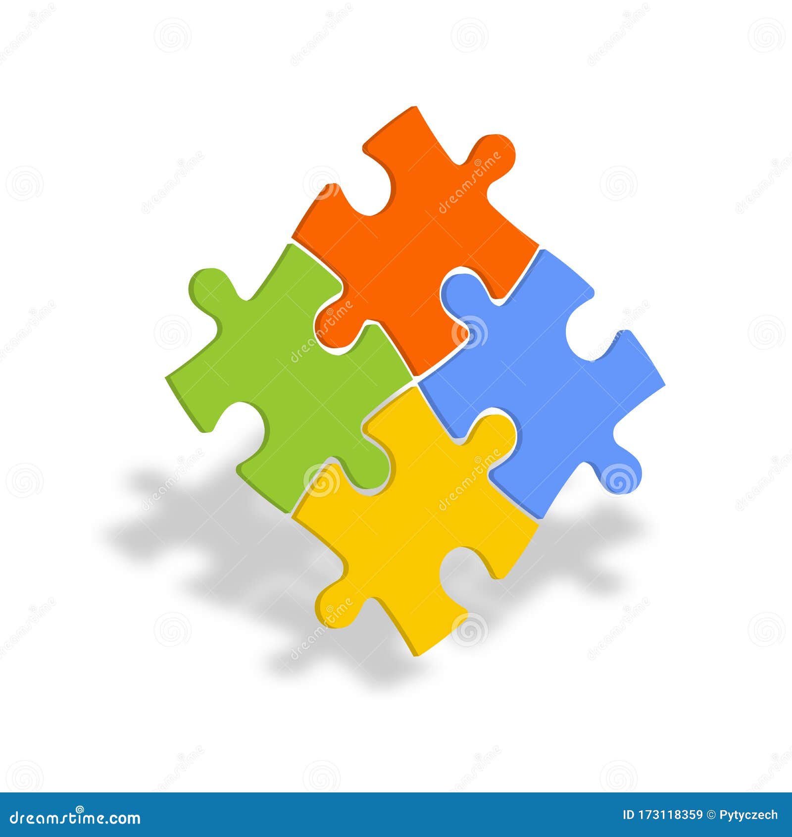 Jigsaw Puzzle Of Two Pieces Team Cooperation Teamwork Or Solution