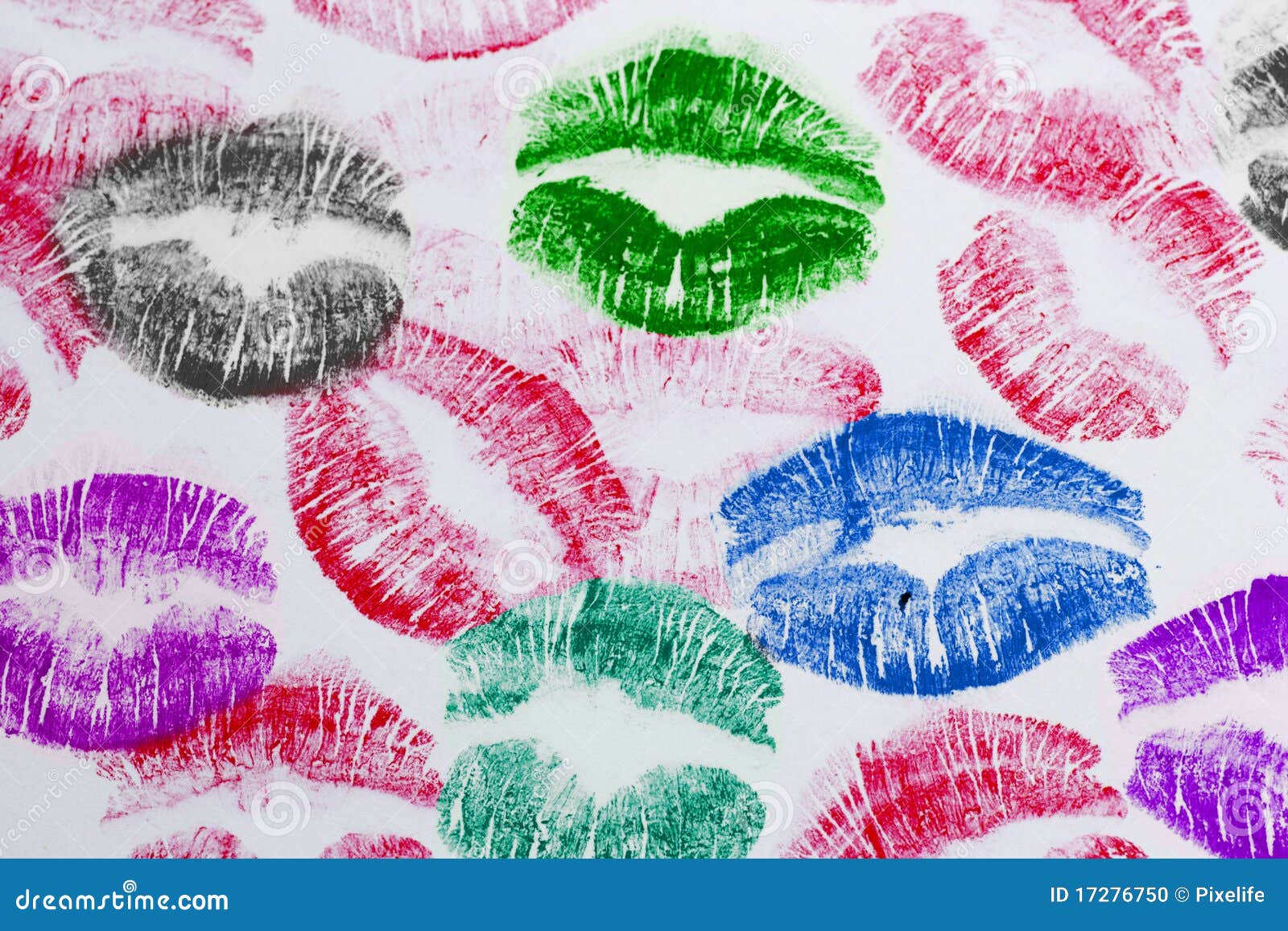 Colorful Kisses stock illustration. Illustration of mouth 17276750