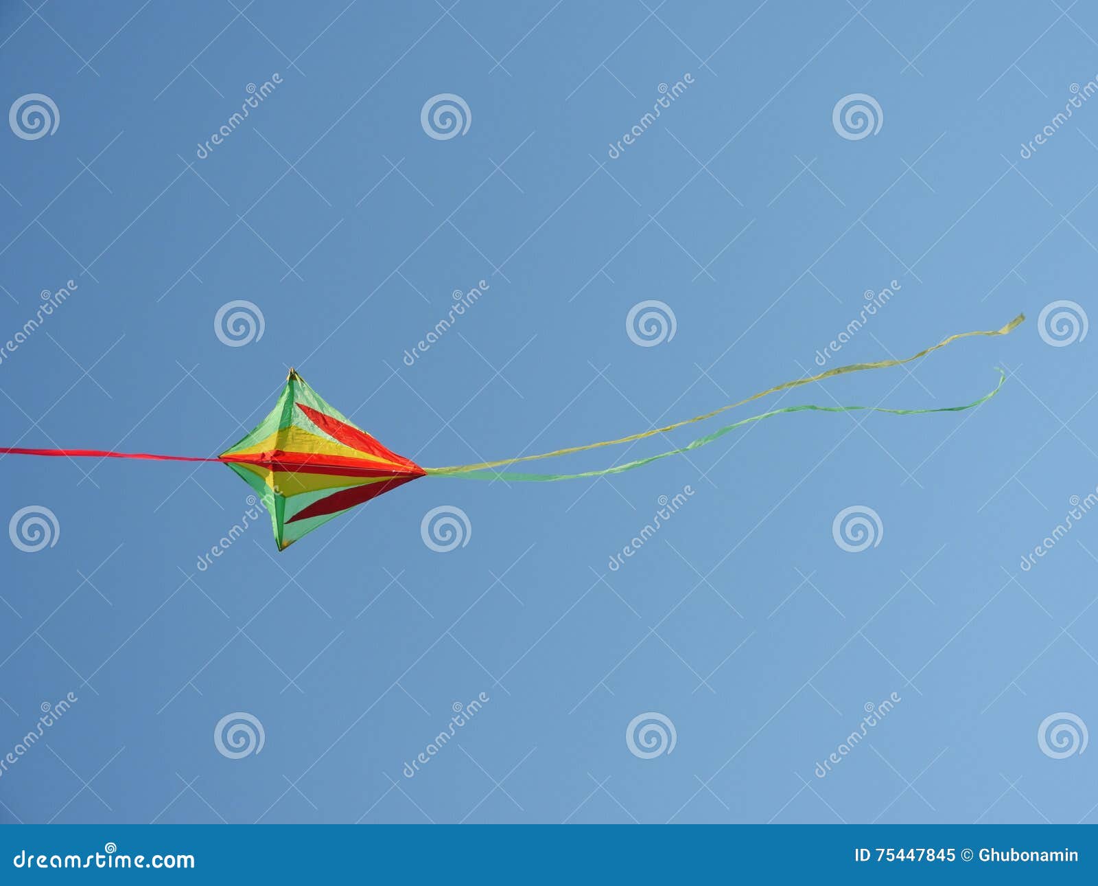 Colorful kite in the sky stock image. Image of thread 75447845