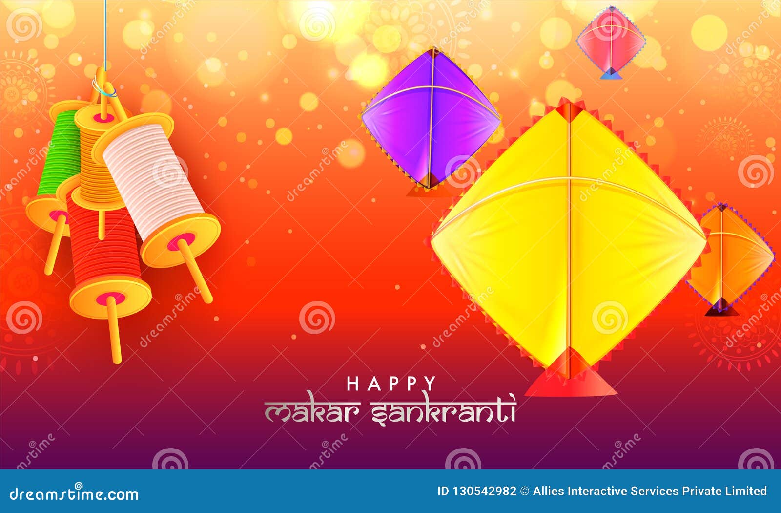 Colorful Kites and Spool Hang on Glossy Blurred Background Poster or Banner  Design for Makar Sankranti Celebration. Stock Illustration - Illustration  of festival, happy: 130542982