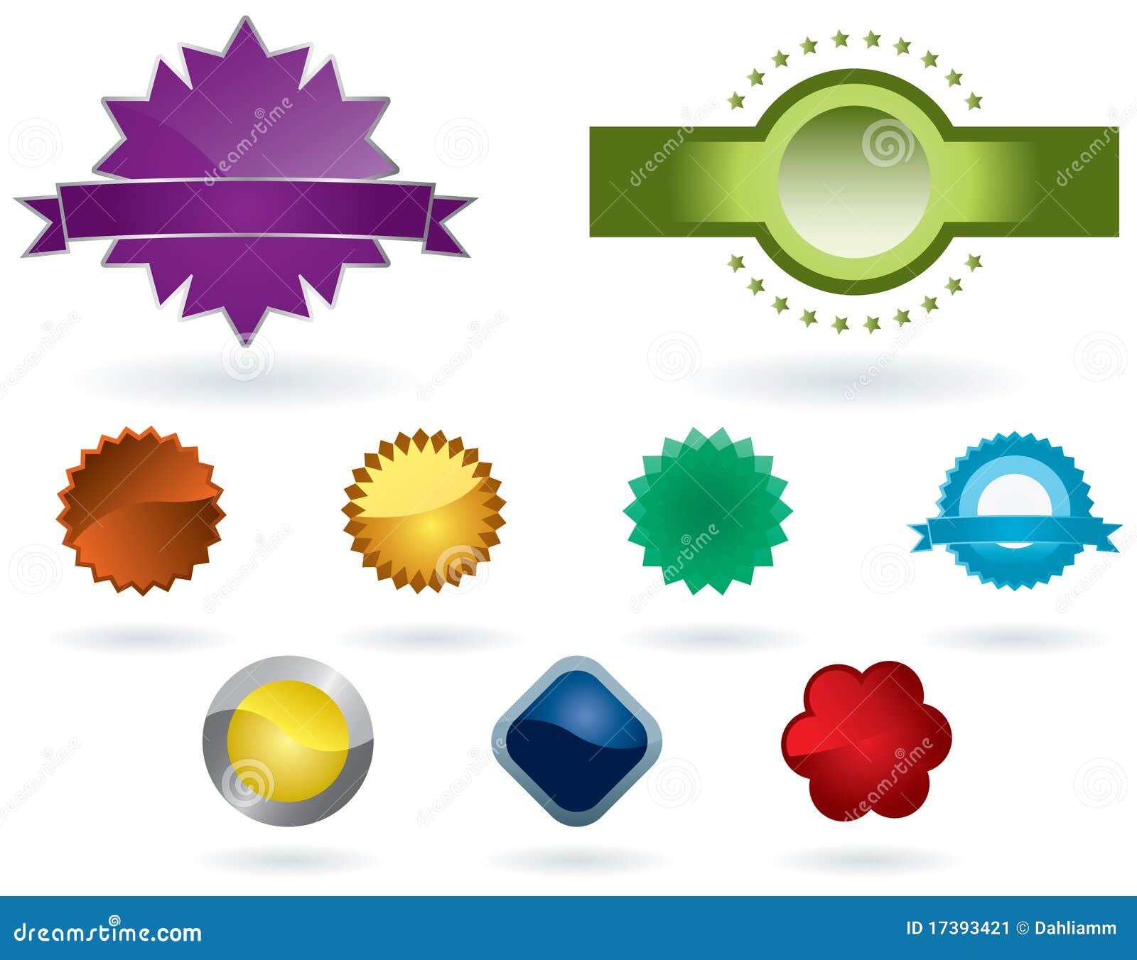 Colorful labels stock vector. Illustration of green, background - 17393421