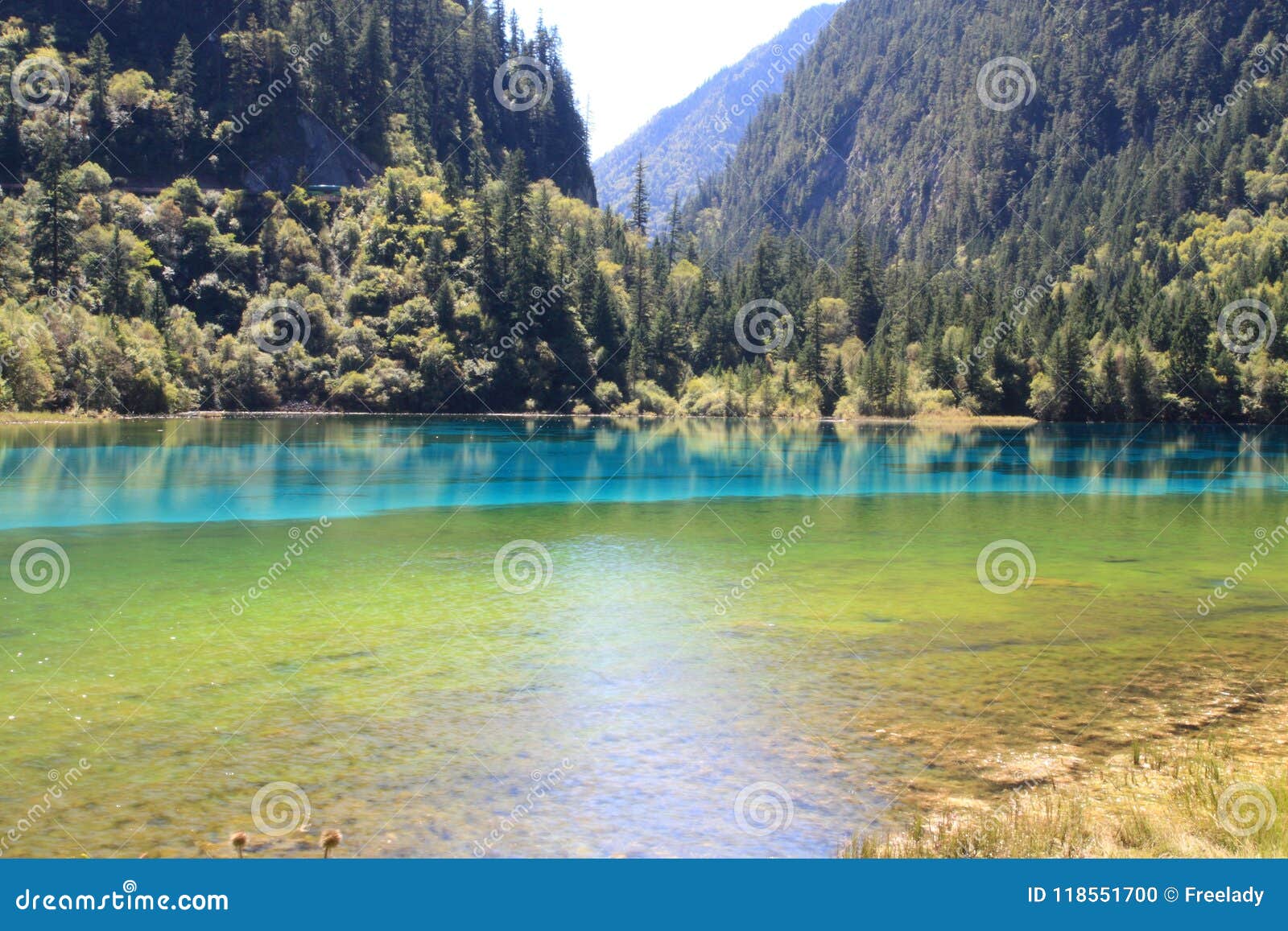 Colorful Lake In Jiuzhaigou National Park Stock Photo Image Of