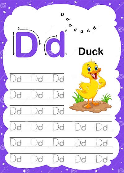Colorful Letter D Uppercase and Lowercase Alphabet a-Z, Tracing and ...