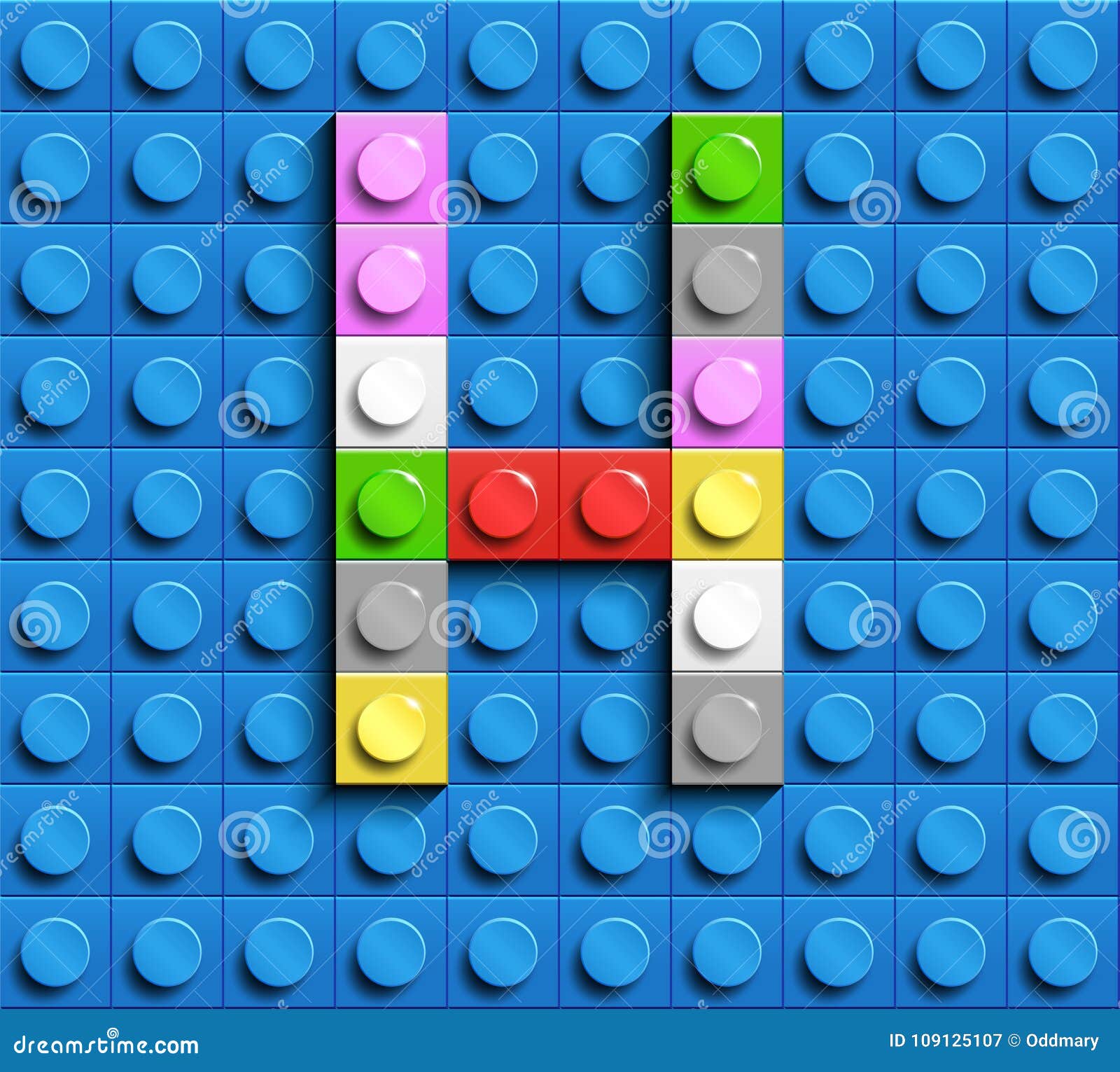 Colorful Letters H of Alphabet from Building Lego Bricks on Blue ...