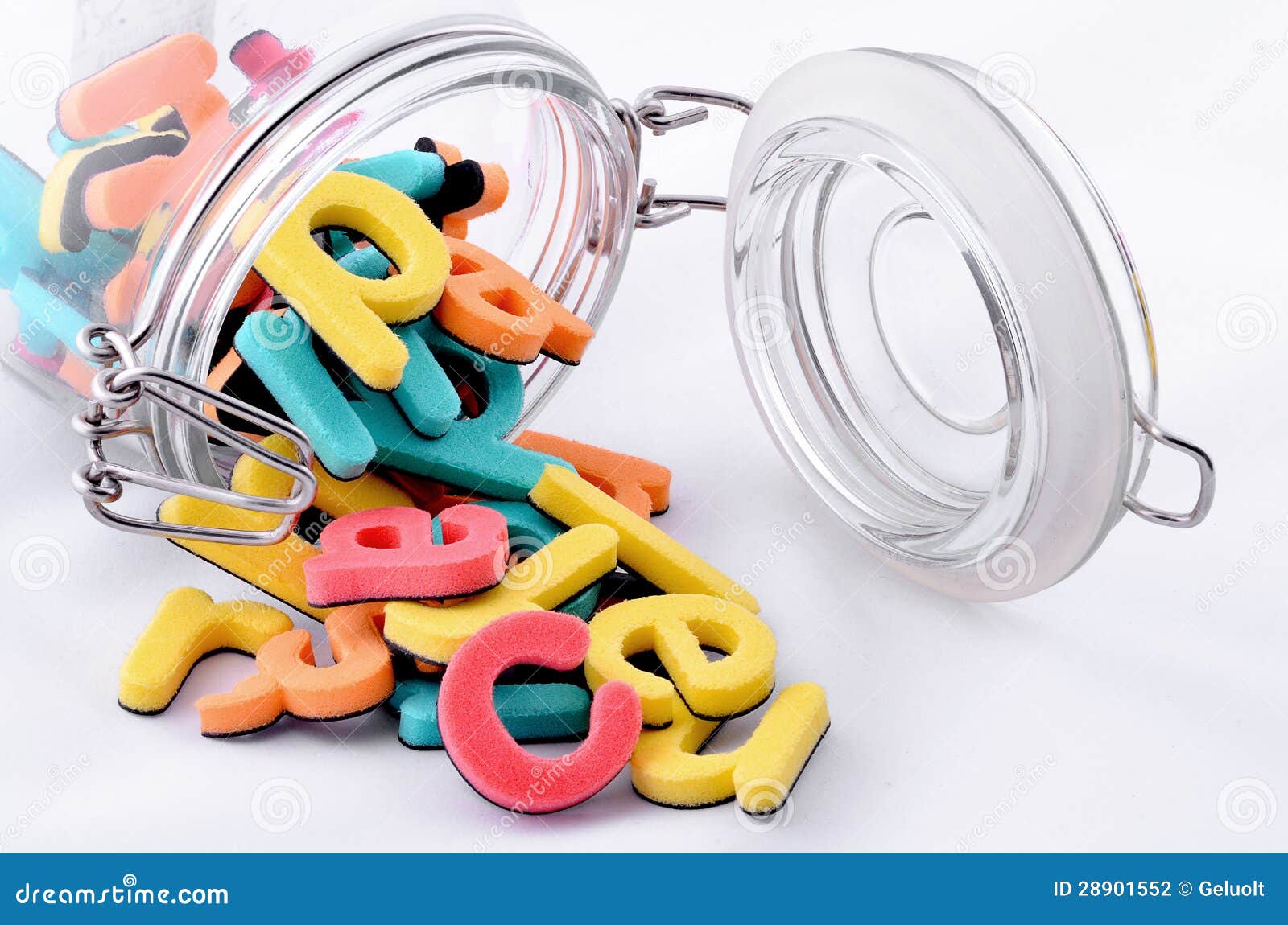 Colorful Letters in the Jar Stock Photo Image of knowledge, blue