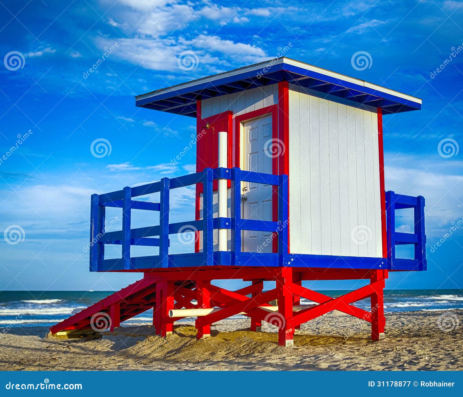 Colorful lifeguard tower stock image. Image of color 31178877
