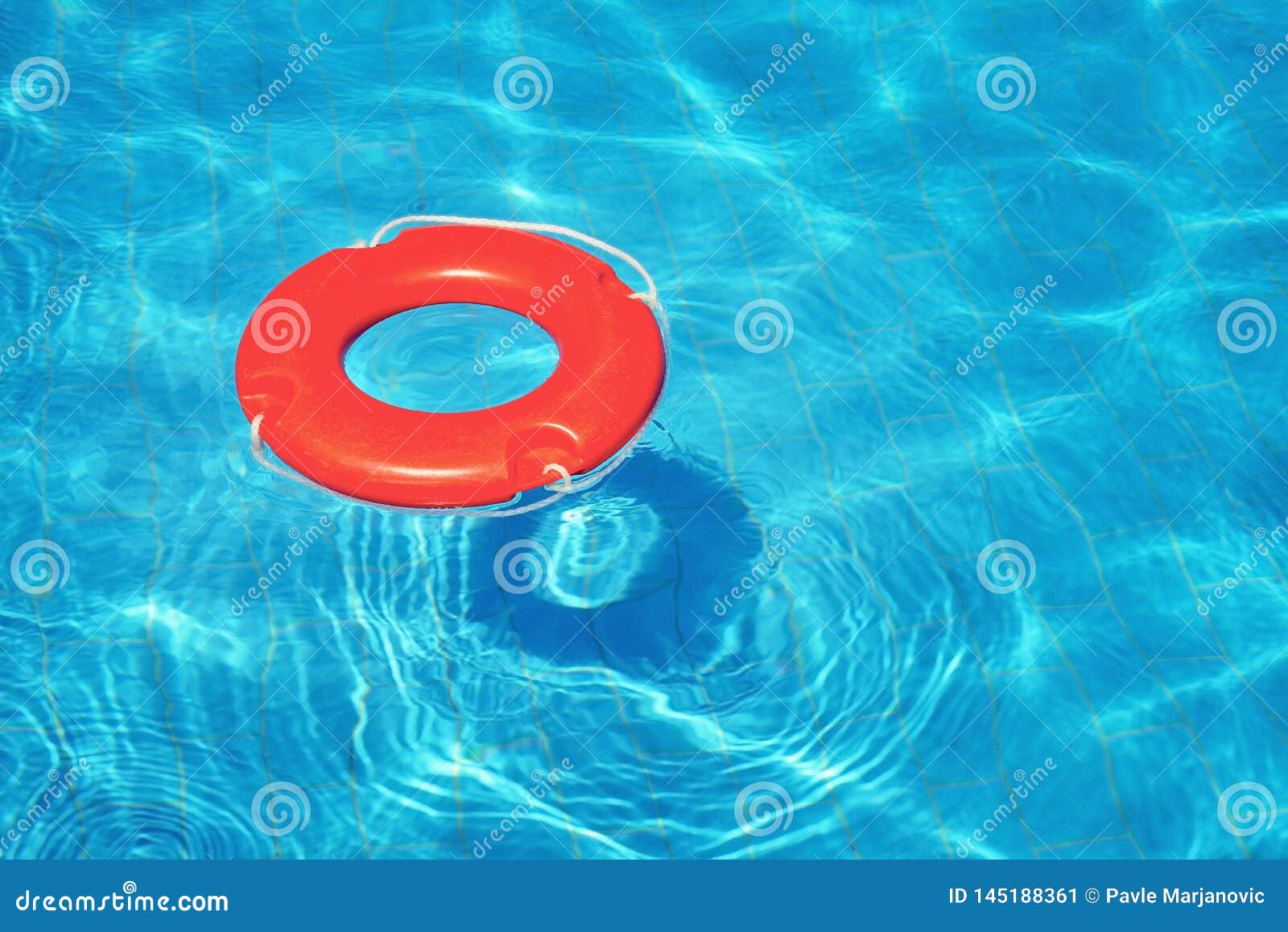 Colorful Lifeguard Tube Floating in Swimming Pool Stock Image - Image ...