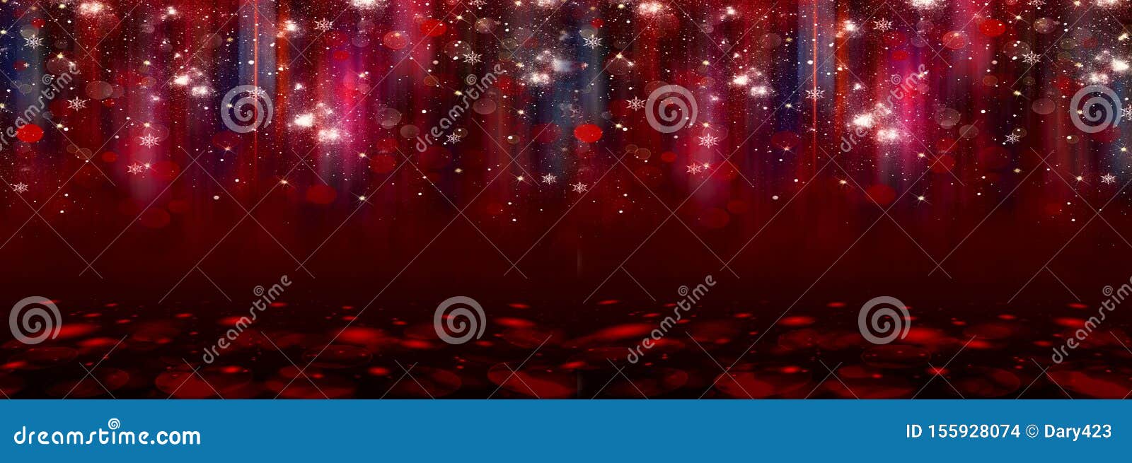 Colorful lights on red background. Abstract red twinkled christmas background