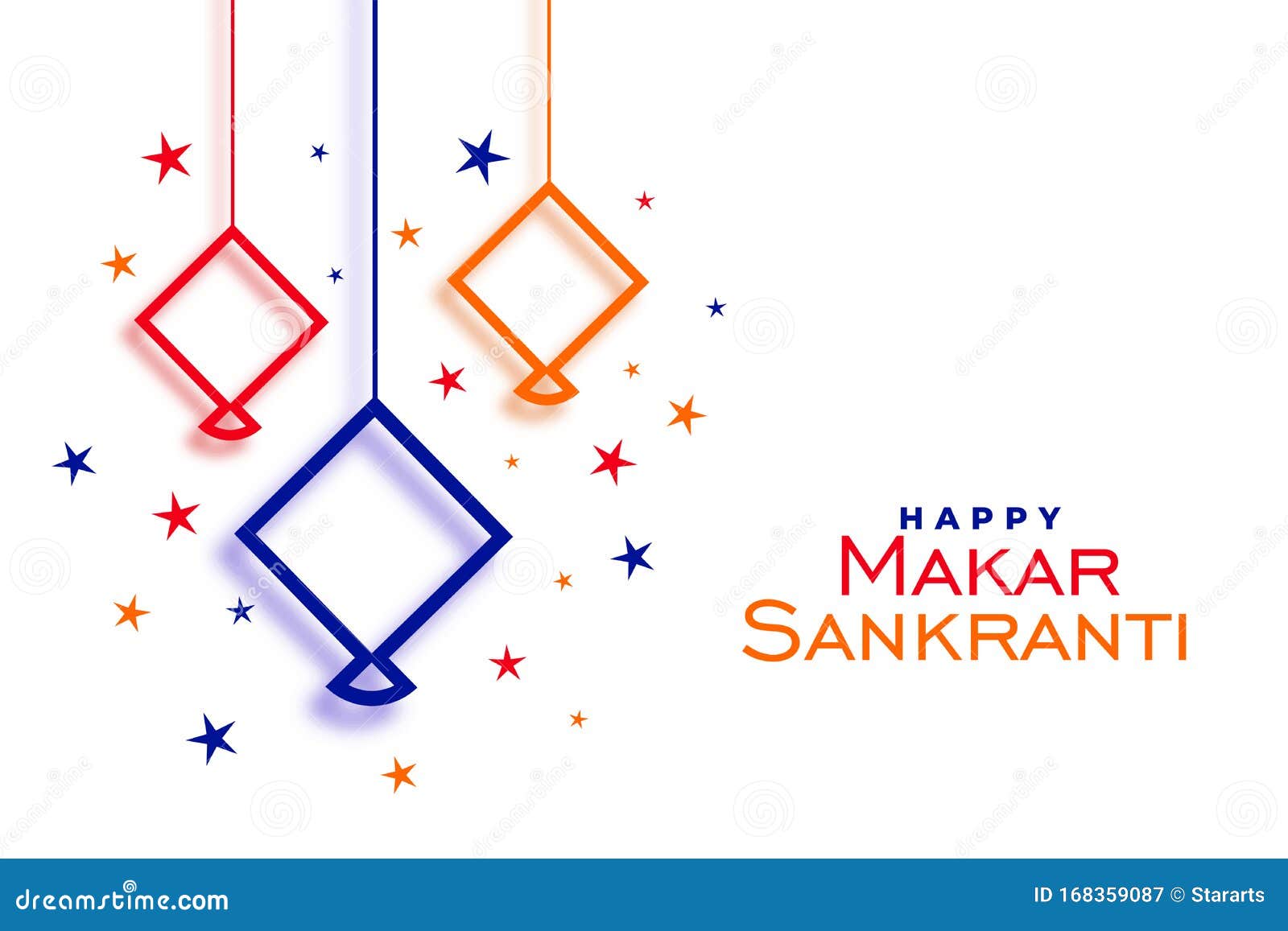 Colorful Line Kits on White Makar Sankranti Background Stock Vector -  Illustration of poster, creative: 168359087