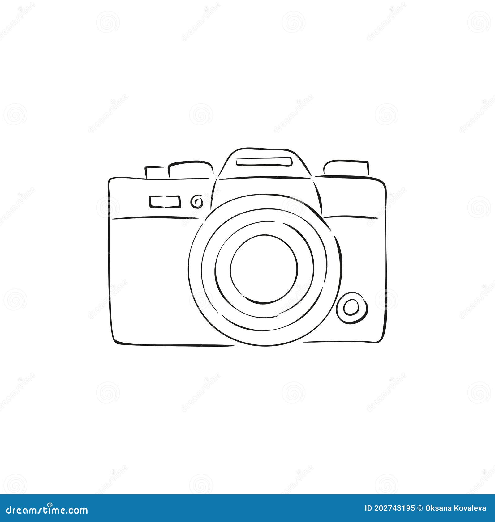 vintage camera vector outline