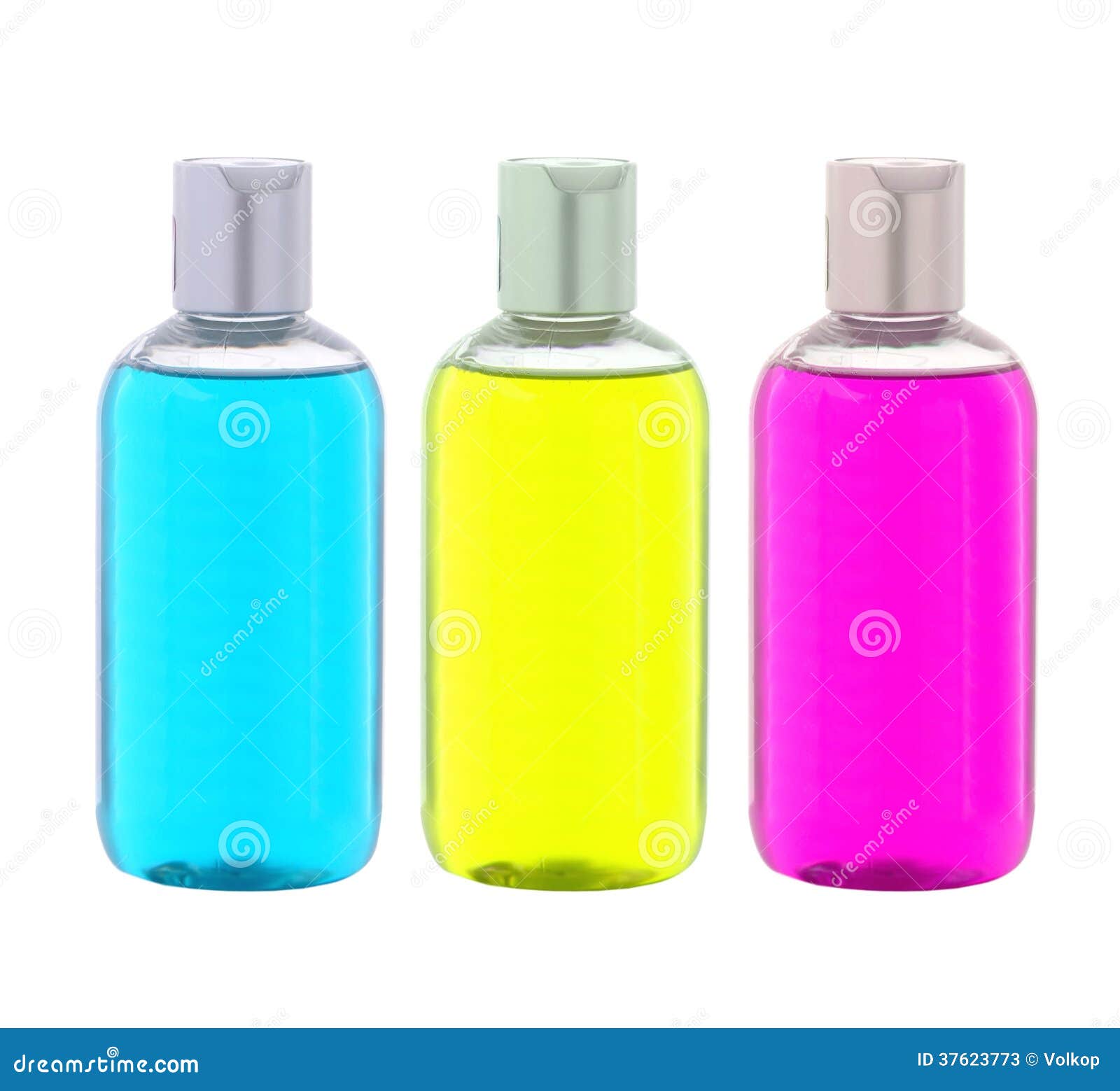 Colorful Liquid Soap Bottles Isolated On White Stock Image Image of