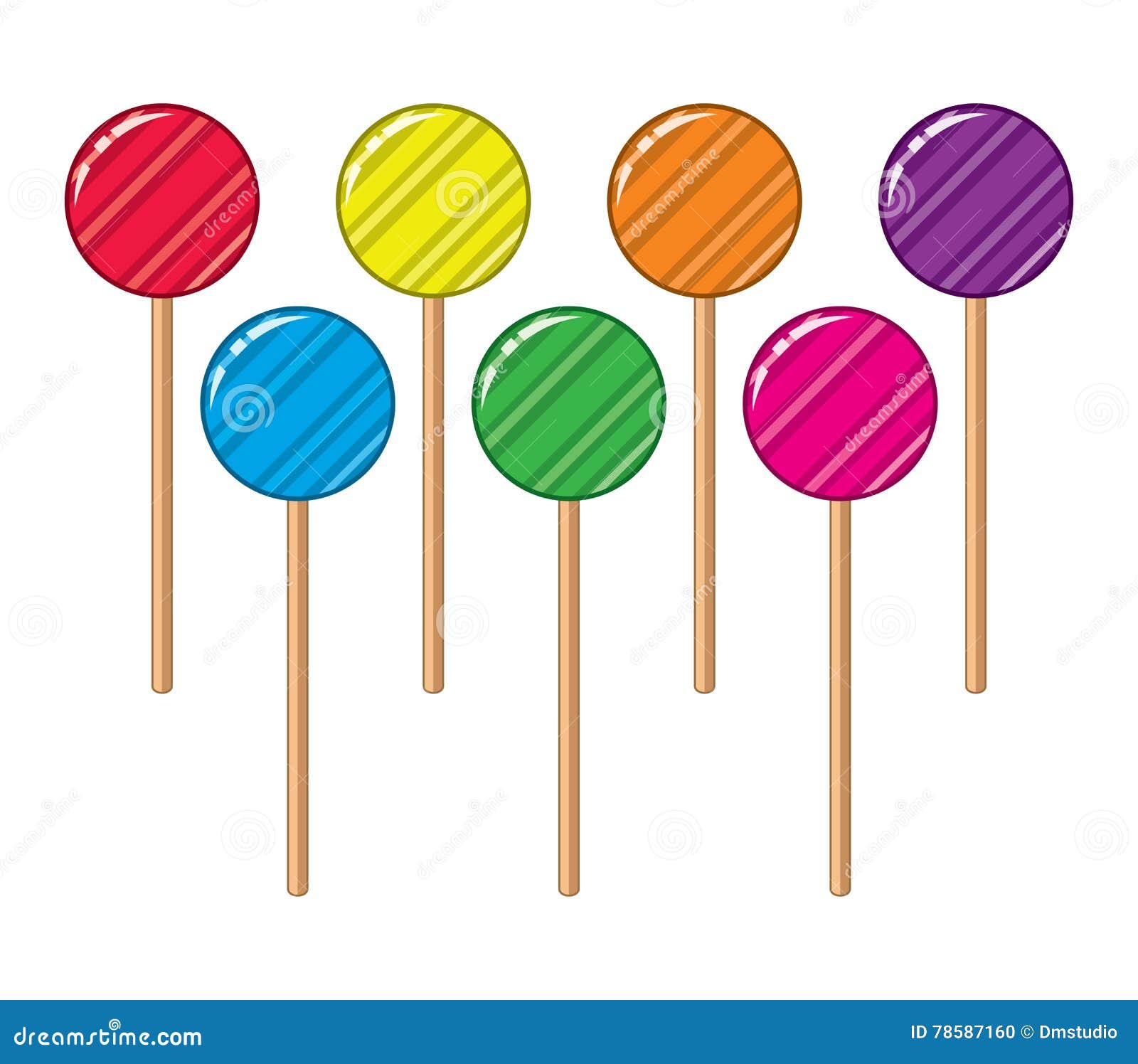 Colorful Lollipop Candy Balls, Vector Stock Vector Illustration of