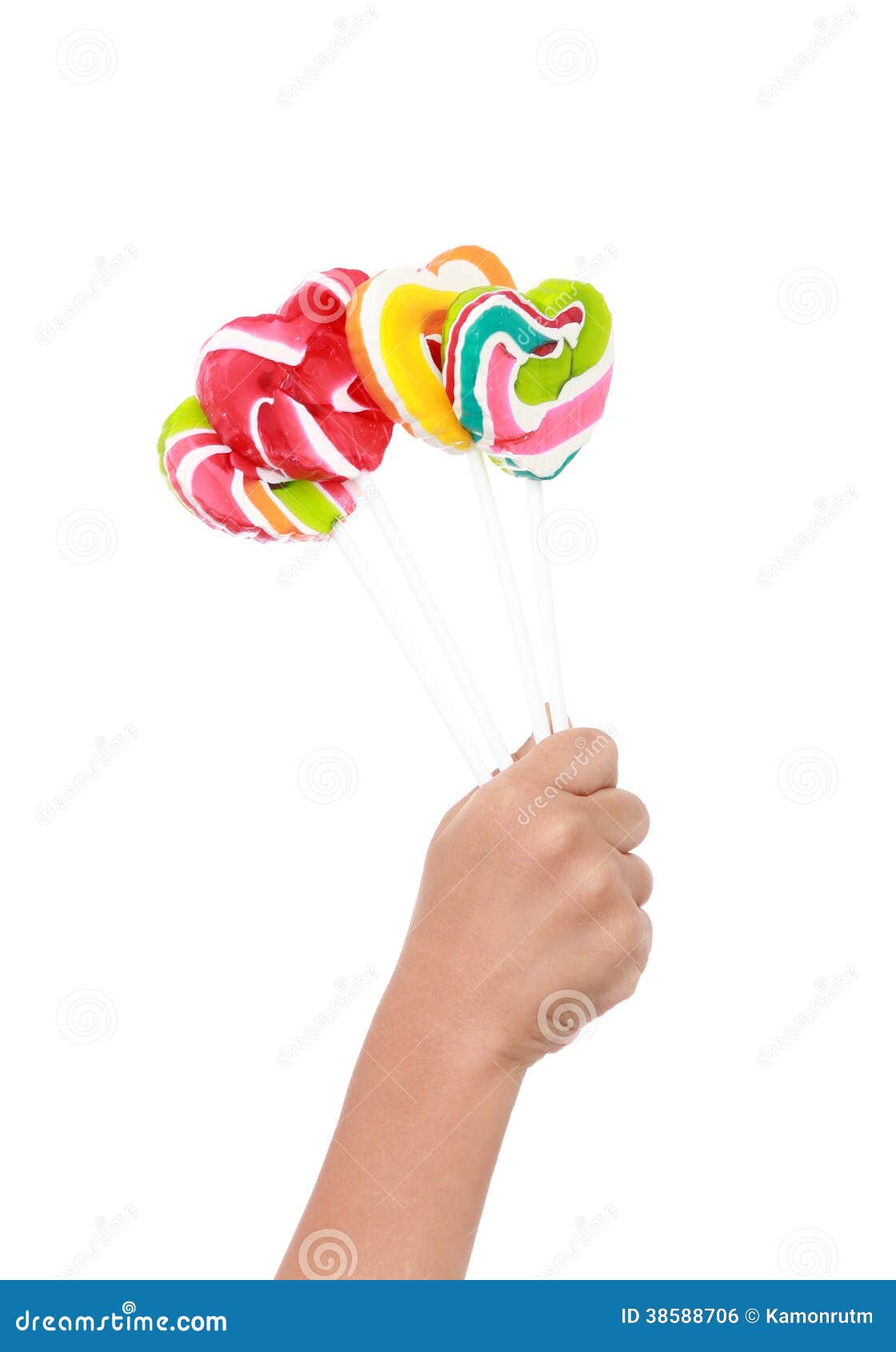 Colorful Lollipop on Children Hand Stock Photo - Image of flavor ...