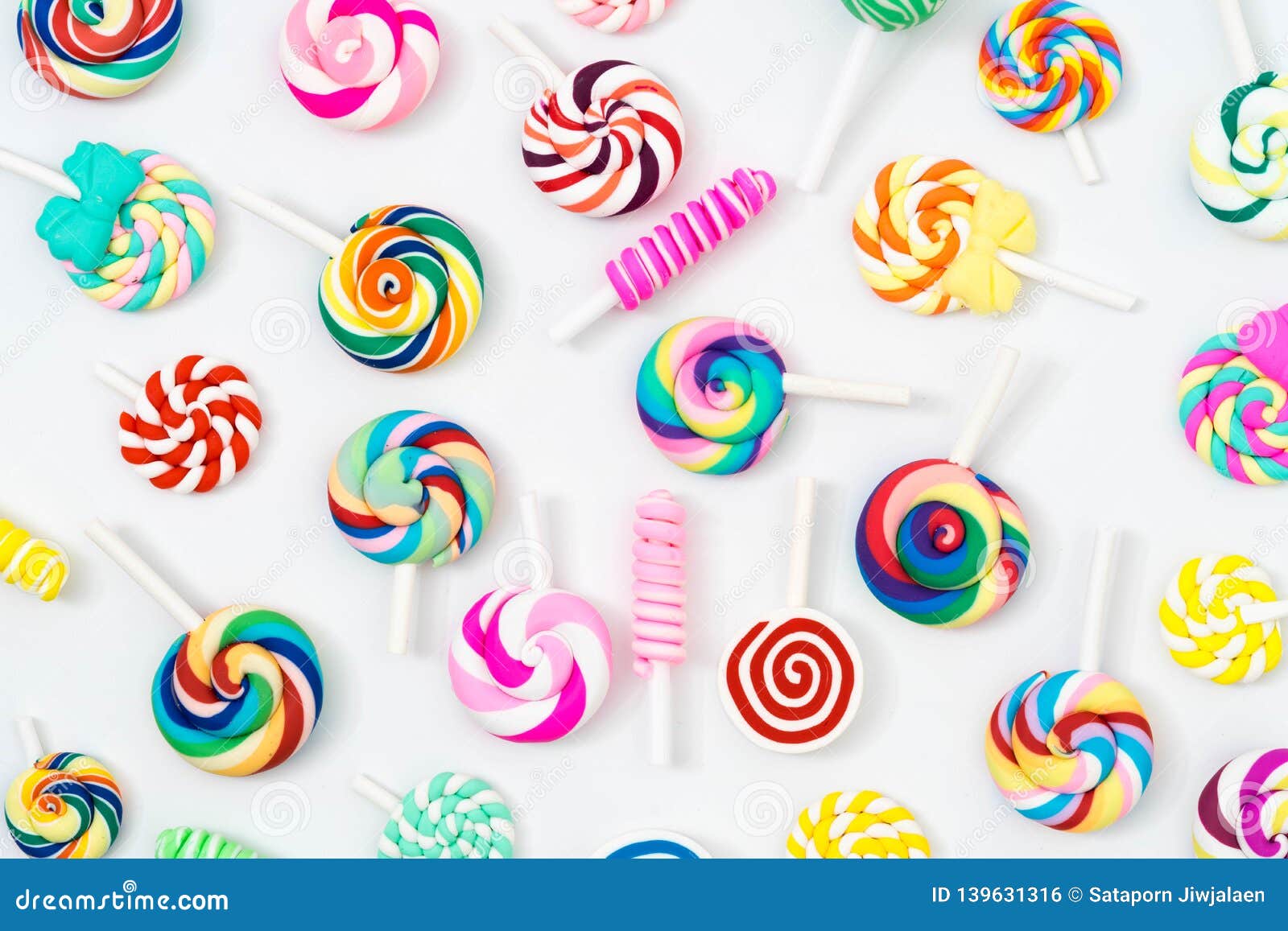 Colorful Lollipop and Different Colored Round Candy Stock Photo - Image ...