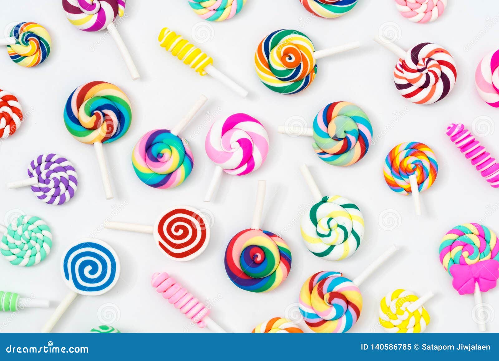 Colorful Lollipop and Different Colored Round Candy Stock Image - Image ...